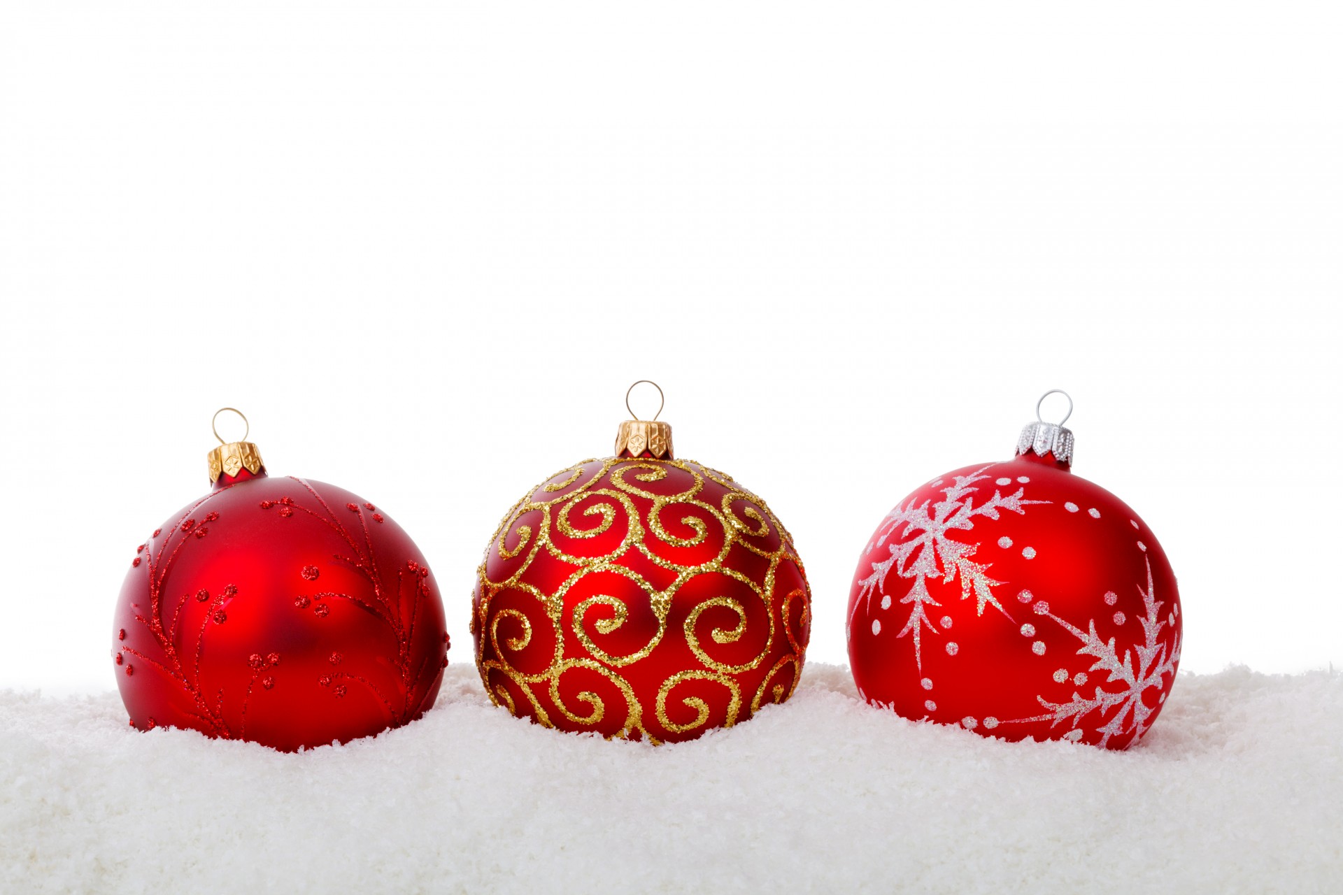 Red Christmas Balls In Snow Free Stock Photo - Public Domain Pictures
