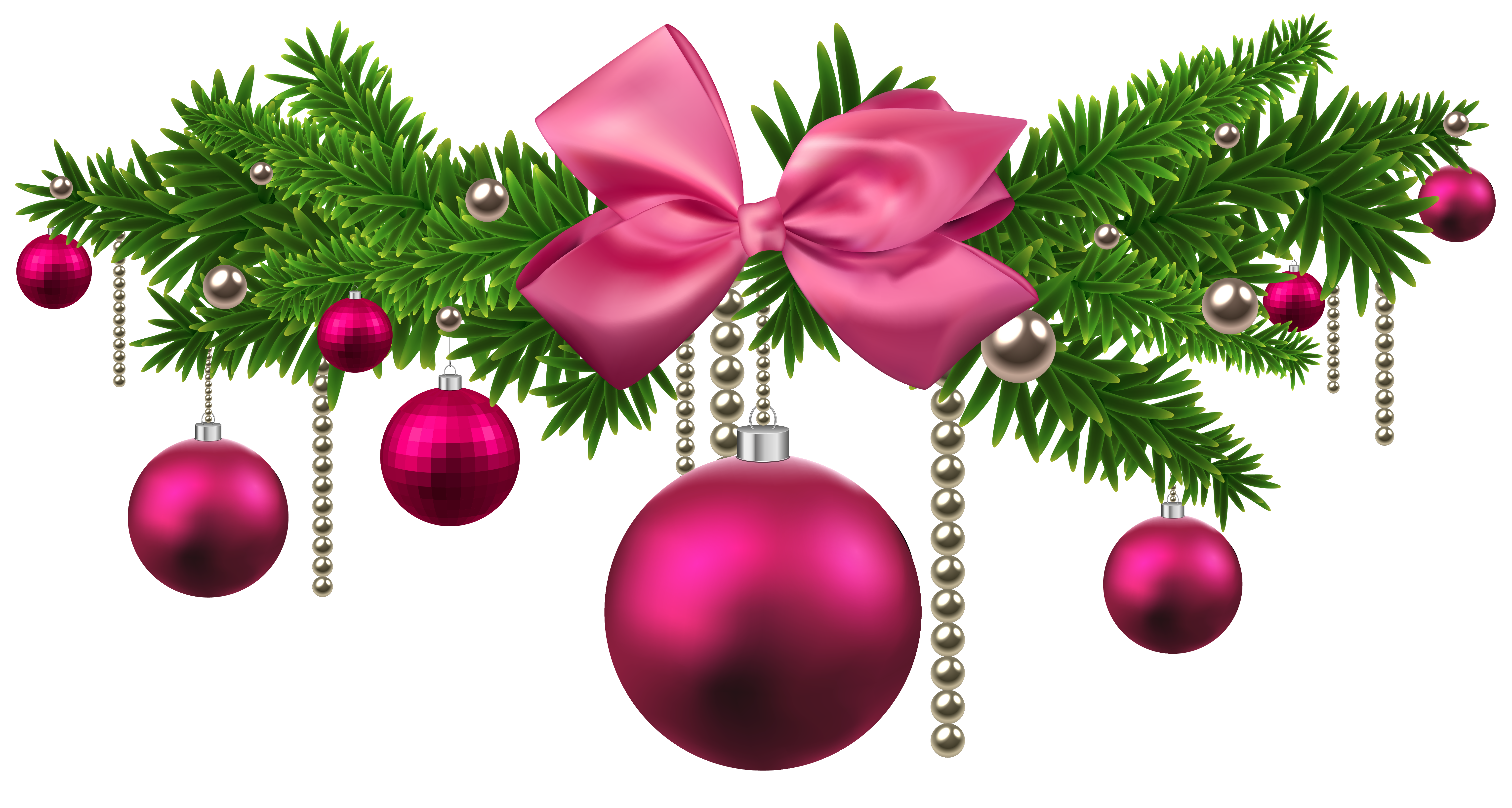 Pink Christmas Balls Decoration Png Clipart Gallery Fall Door Decor ...