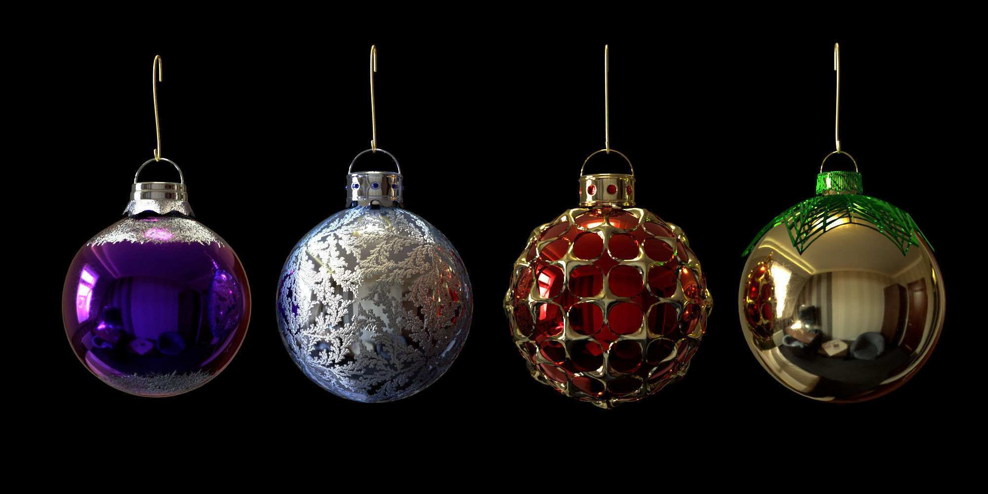 3D model Christmas Baubles Decorations | CGTrader