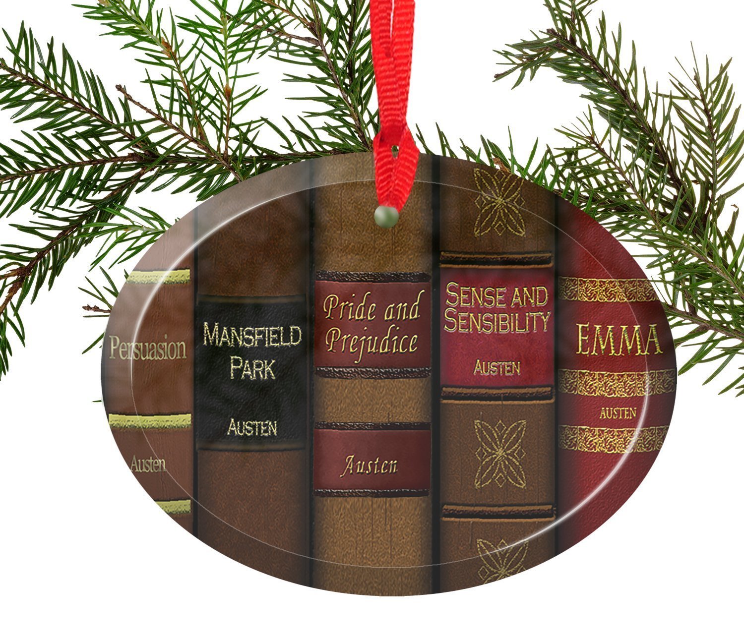 Amazon.com: Jane Austen Novels Glass Christmas Ornament: Handmade