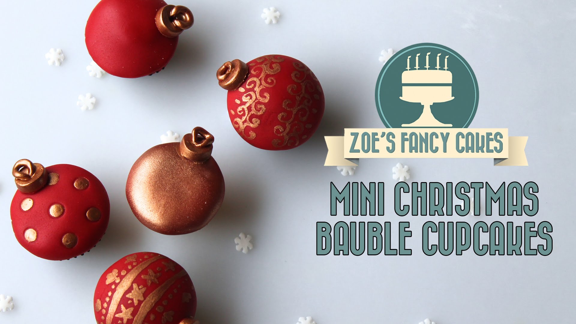 Christmas mini cupcake bauble decorations How To Cake Tutorial - YouTube