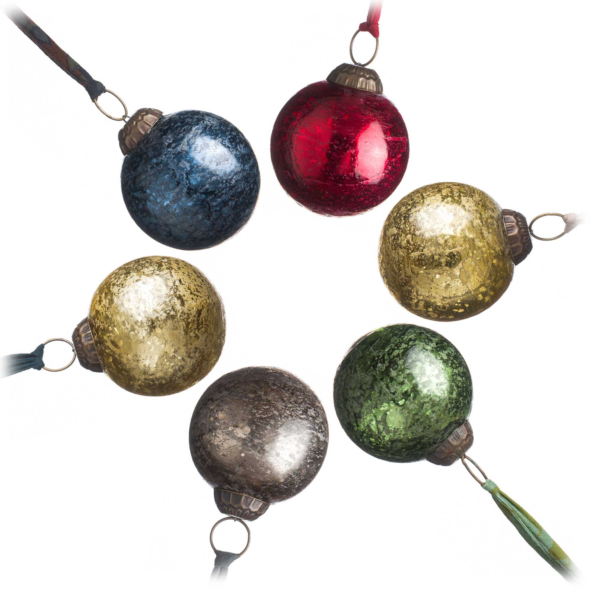 Alera Christmas Bauble Set, Multicoloured, set of six
