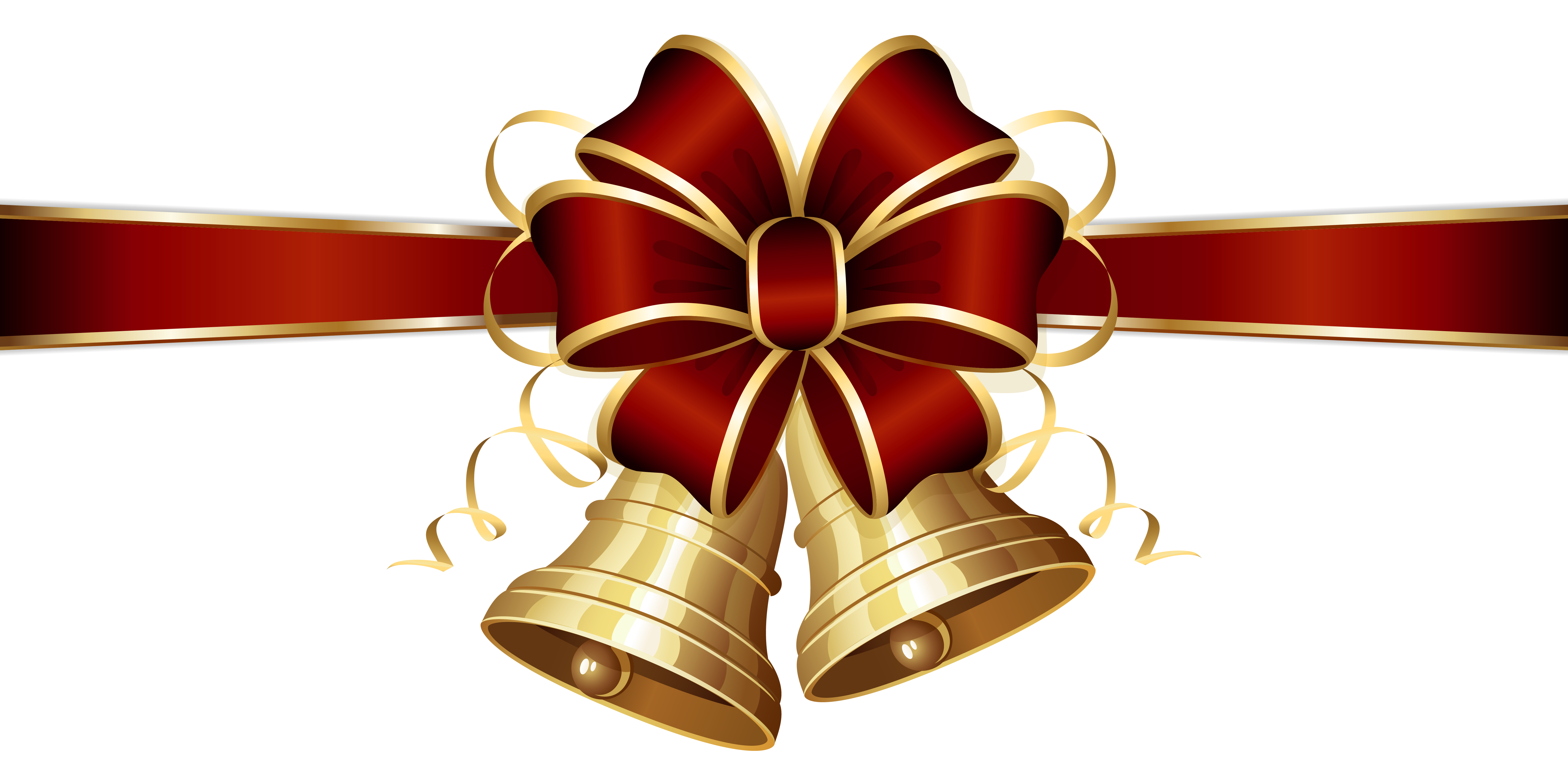 Christmas Bells and Red Bow PNG Clipart Image | Gallery ...