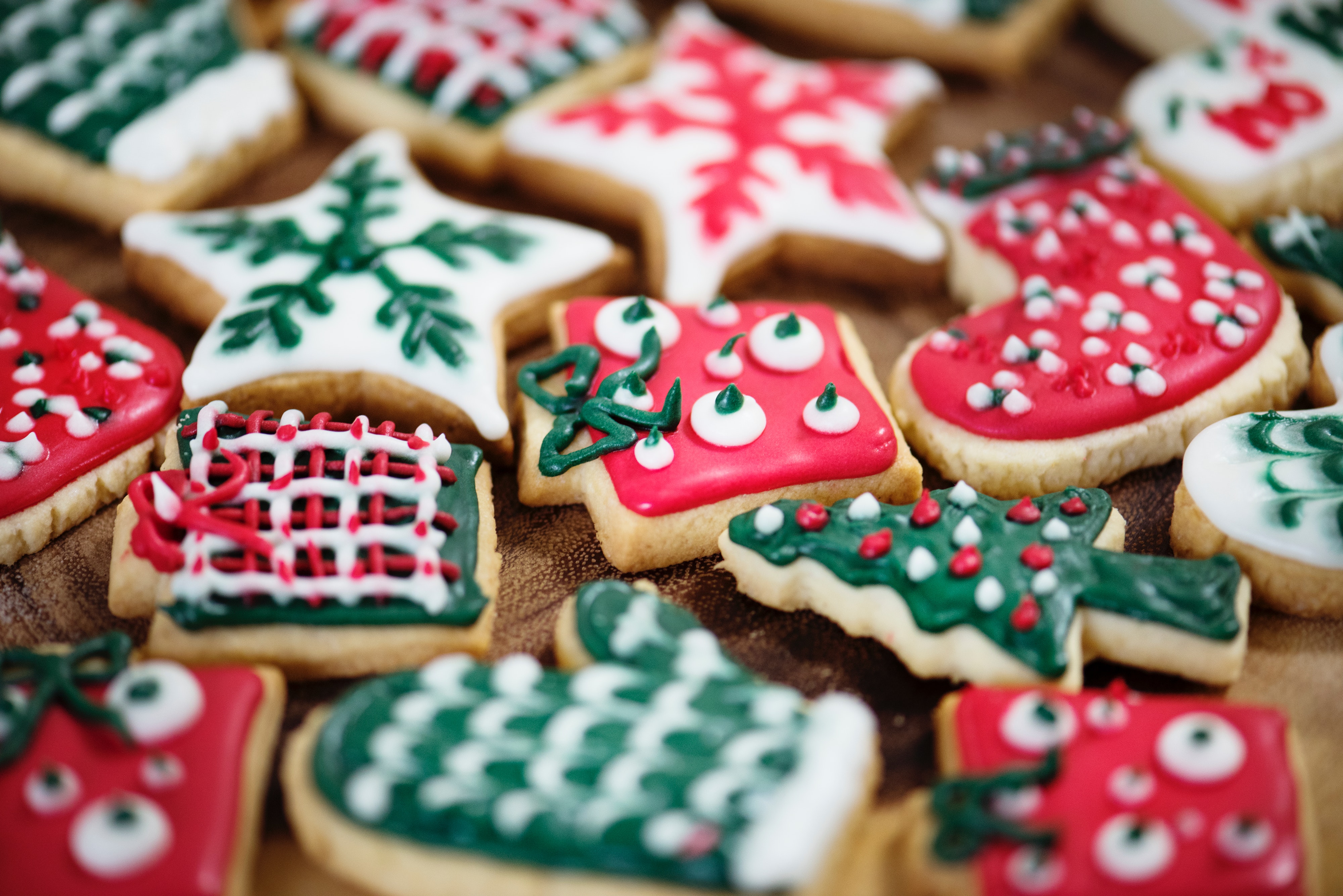 Christmas Cookies, Baked, Heart, Traditional, Table, HQ Photo