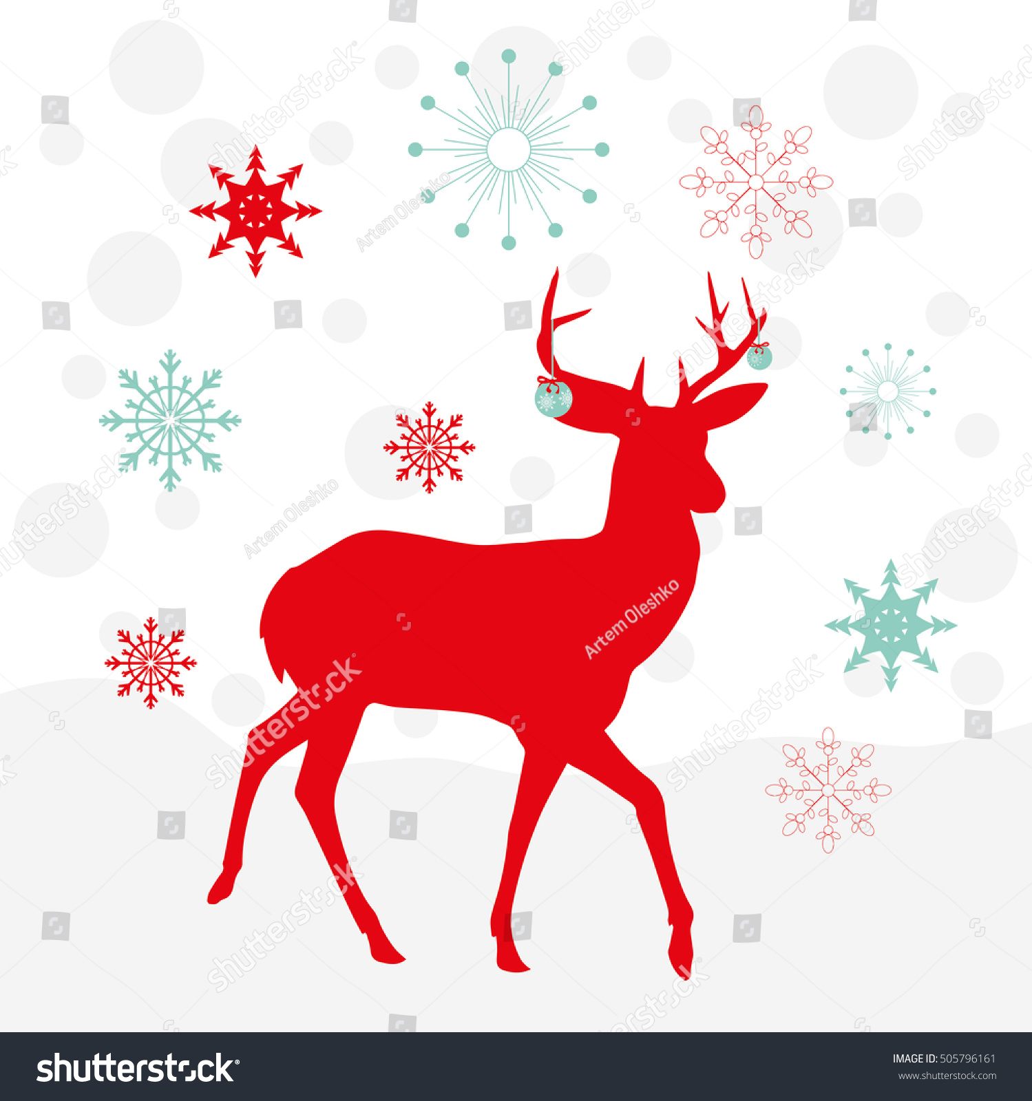 Deers Christmas Beautiful Illustrations Textiles Stock Vector ...