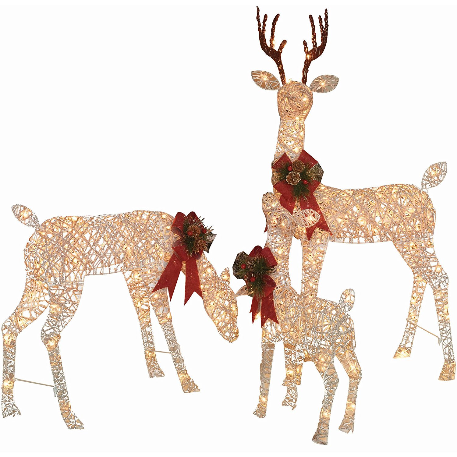 Amazon.com: Holiday Time Christmas Decor Set of 3 Woodland Vine Deer ...