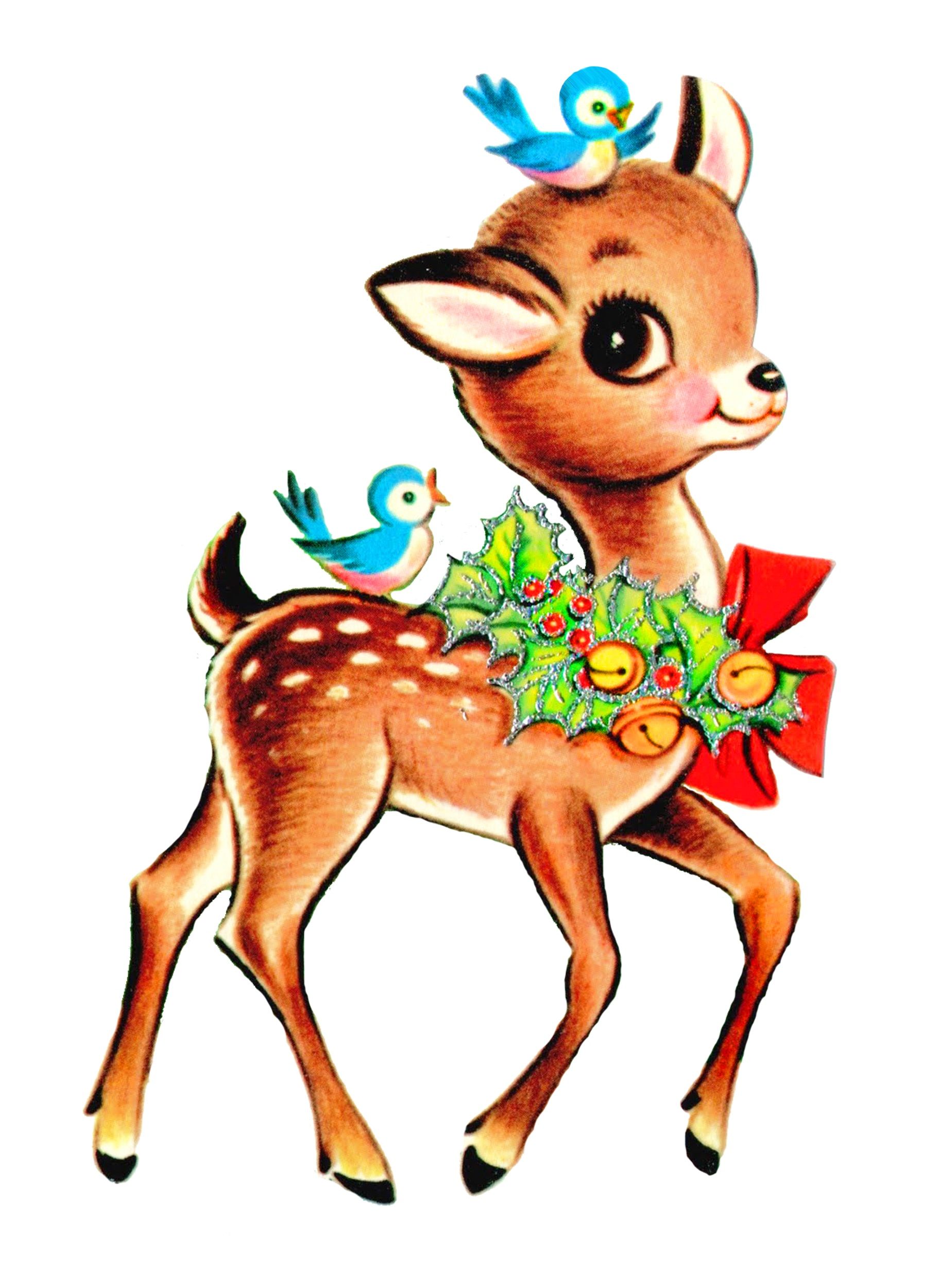 Vintage Deer And Bluebirds Christmas Pinterest | Holiday | Pinterest ...