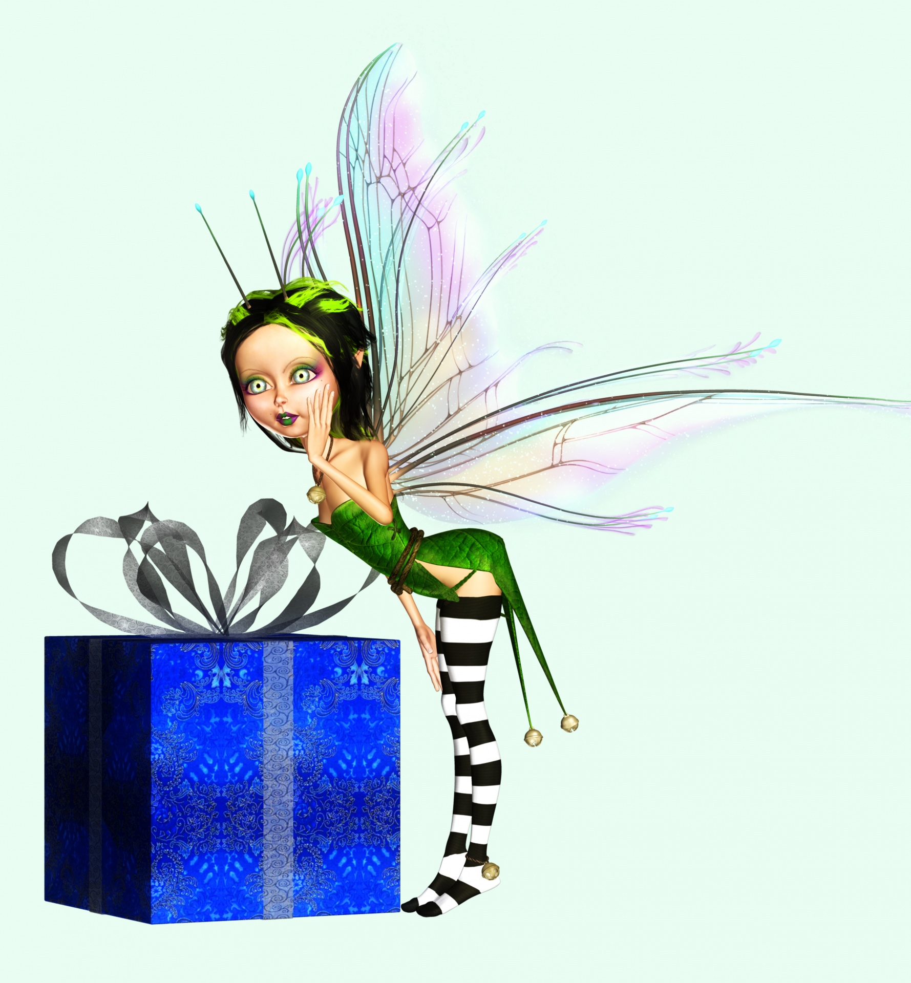 Christmas Fairy With Holiday Gift Free Stock Photo - Public Domain ...