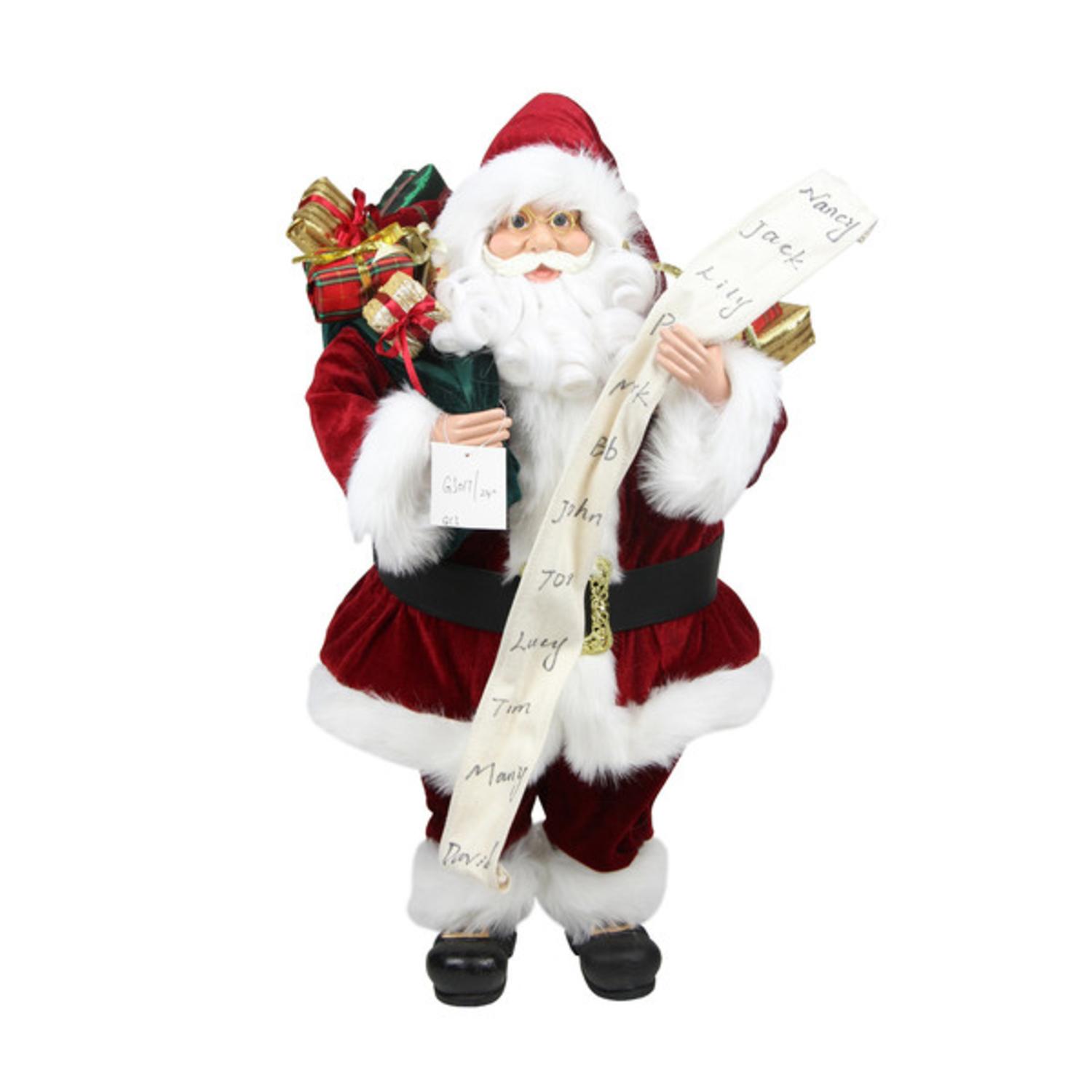 3' Standing Santa Claus with Naughty or Nice List and Bag of ...