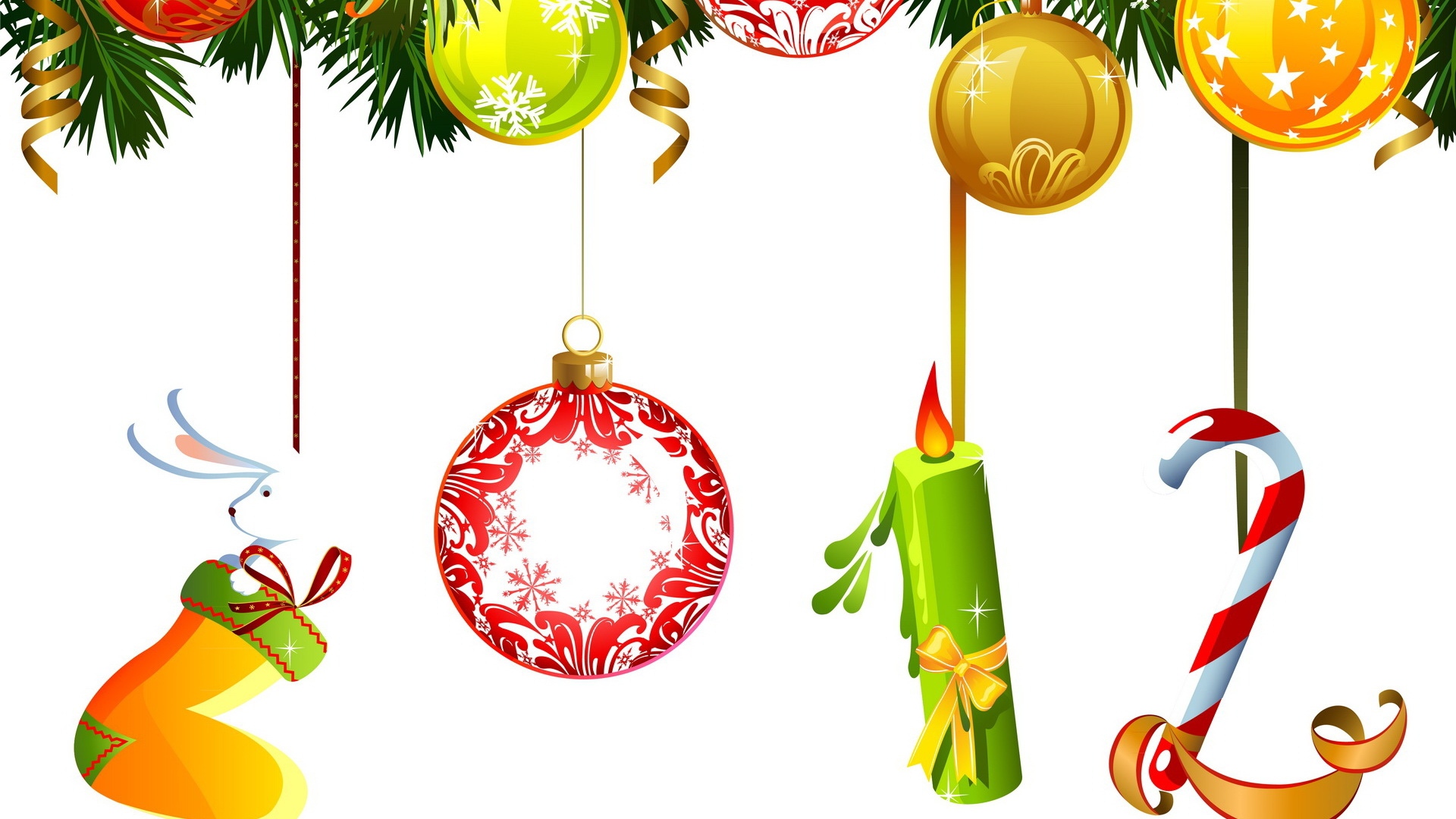 Download Wallpaper 1920x1080 new year, christmas, figures, 2012 ...