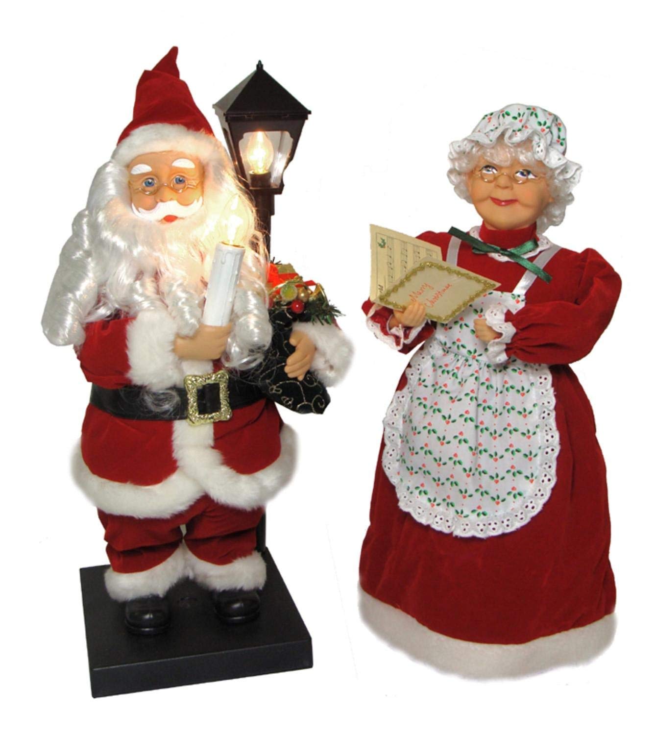 Amazon.com: Set of 2 Illuminated & Animated Santa Claus & Mrs. Claus ...