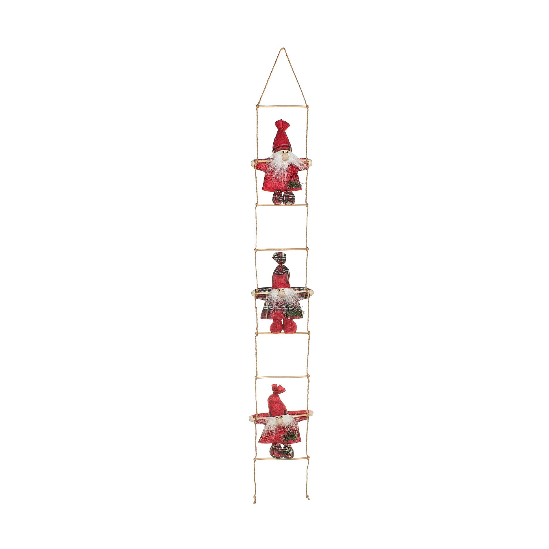 Ladder with fabric Father Christmas figures. - coincasa