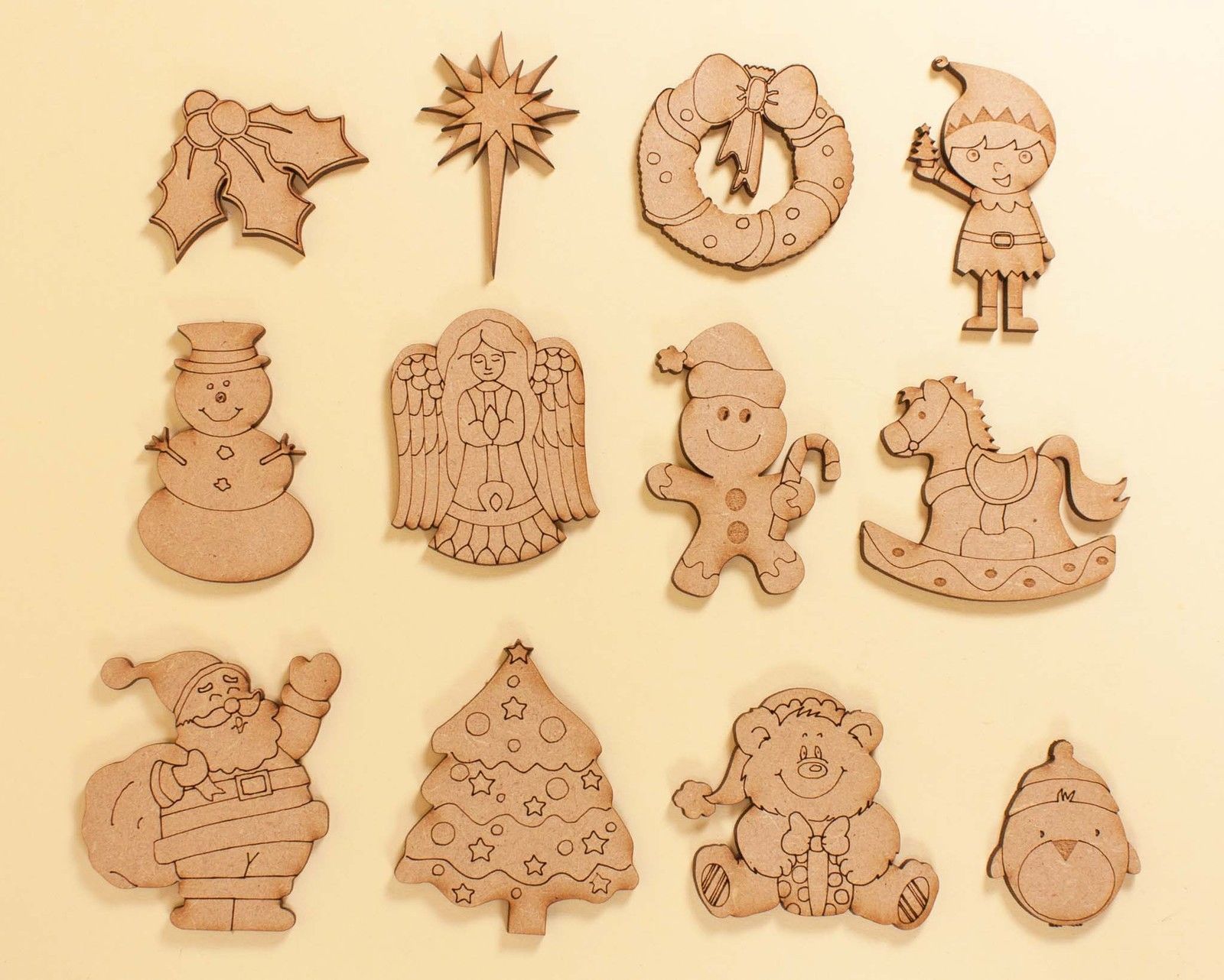 Wooden DIY Craft - Christmas figures and Shapes