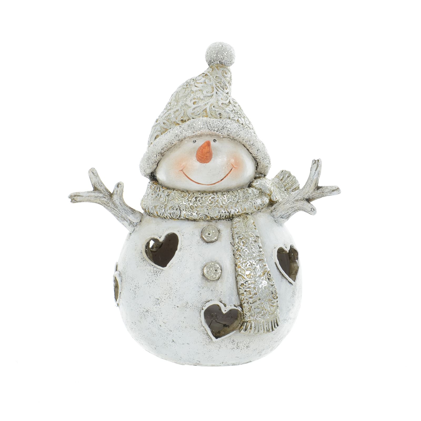 LED Round Snowman Christmas Figures W/ Hats Xmas Ornaments Crimbo ...