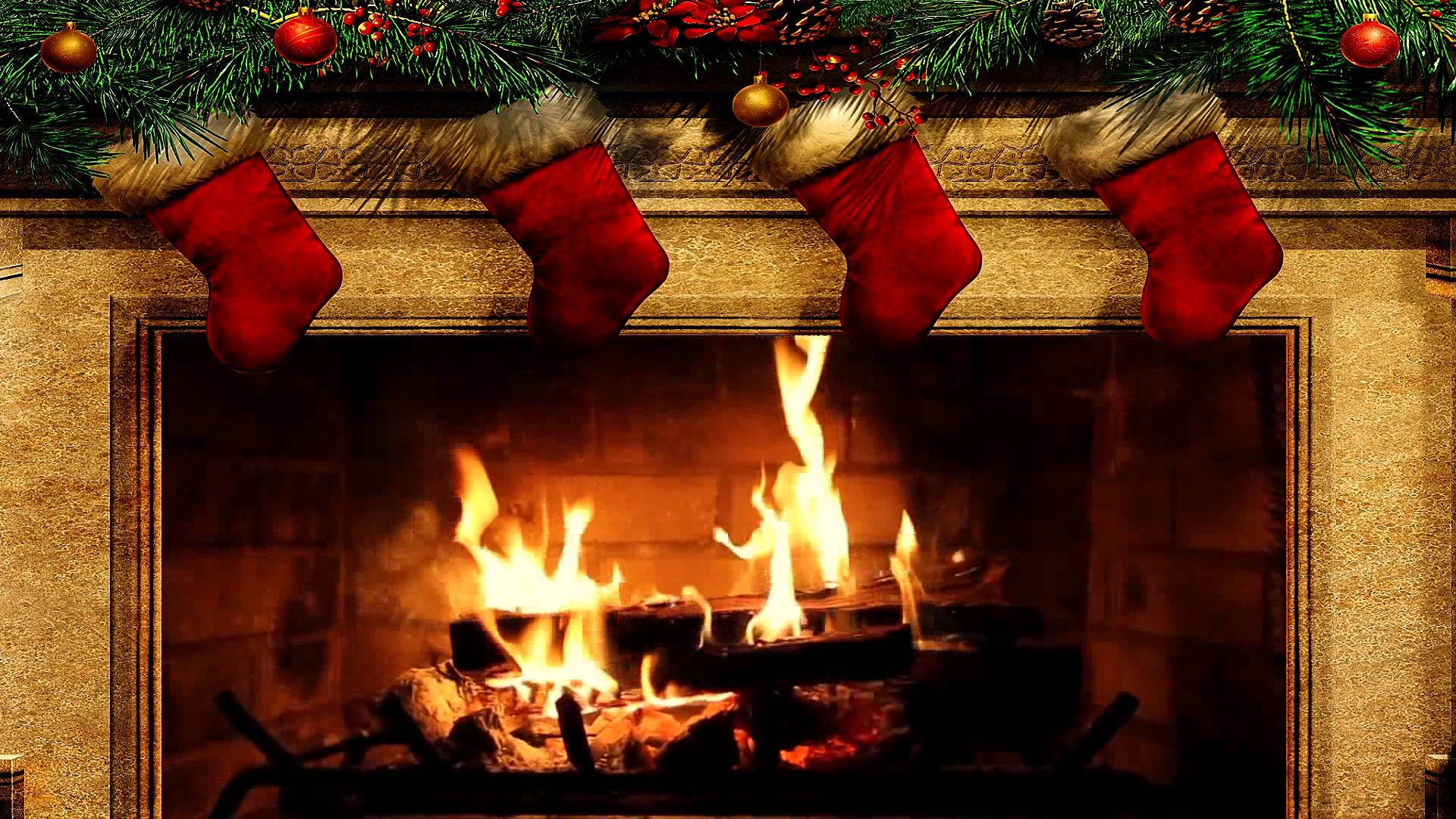 Merry Christmas Fireplace with Crackling Fire Sounds (HD) - YouTube