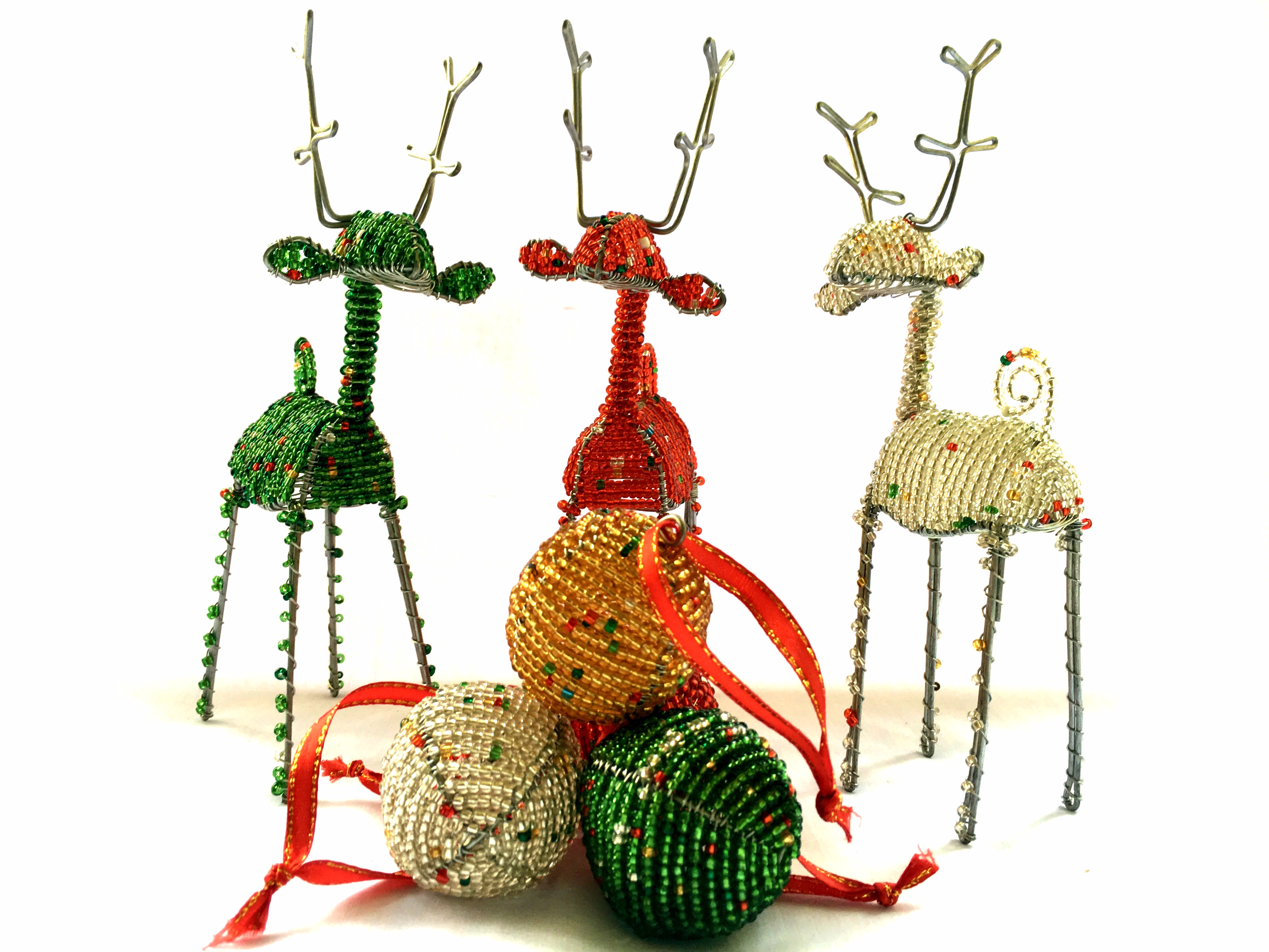 African ethical beaded ball Christmas ornaments – African Crafts Village