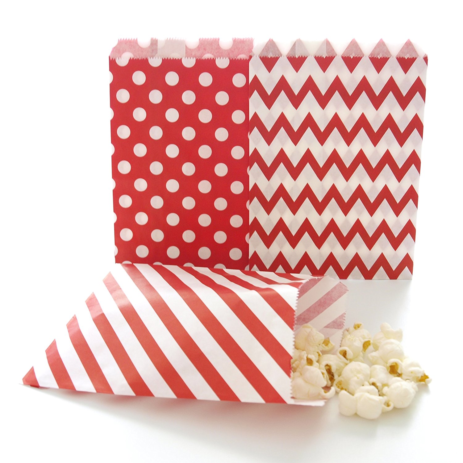 Amazon.com: Red Party Bags, Paper Christmas Candy Treat Bags ...
