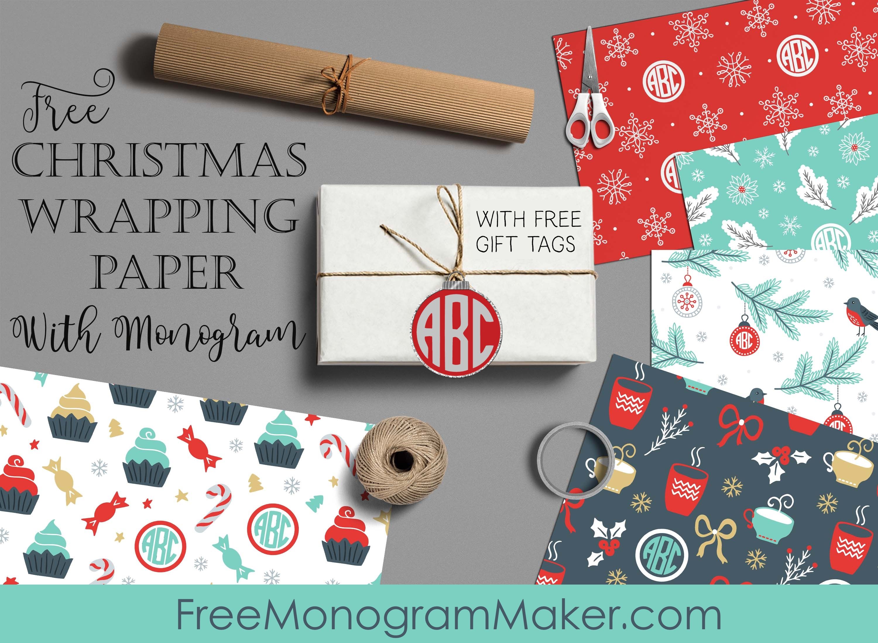 Christmas Wrapping Paper with Monogram
