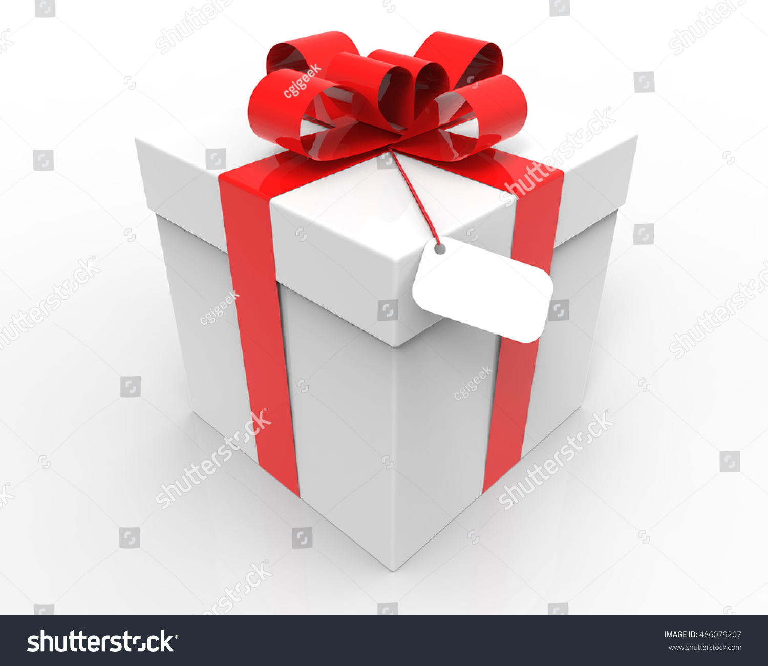 Christmas Present Tag 3d Render Stock Illustration 486079207 ...