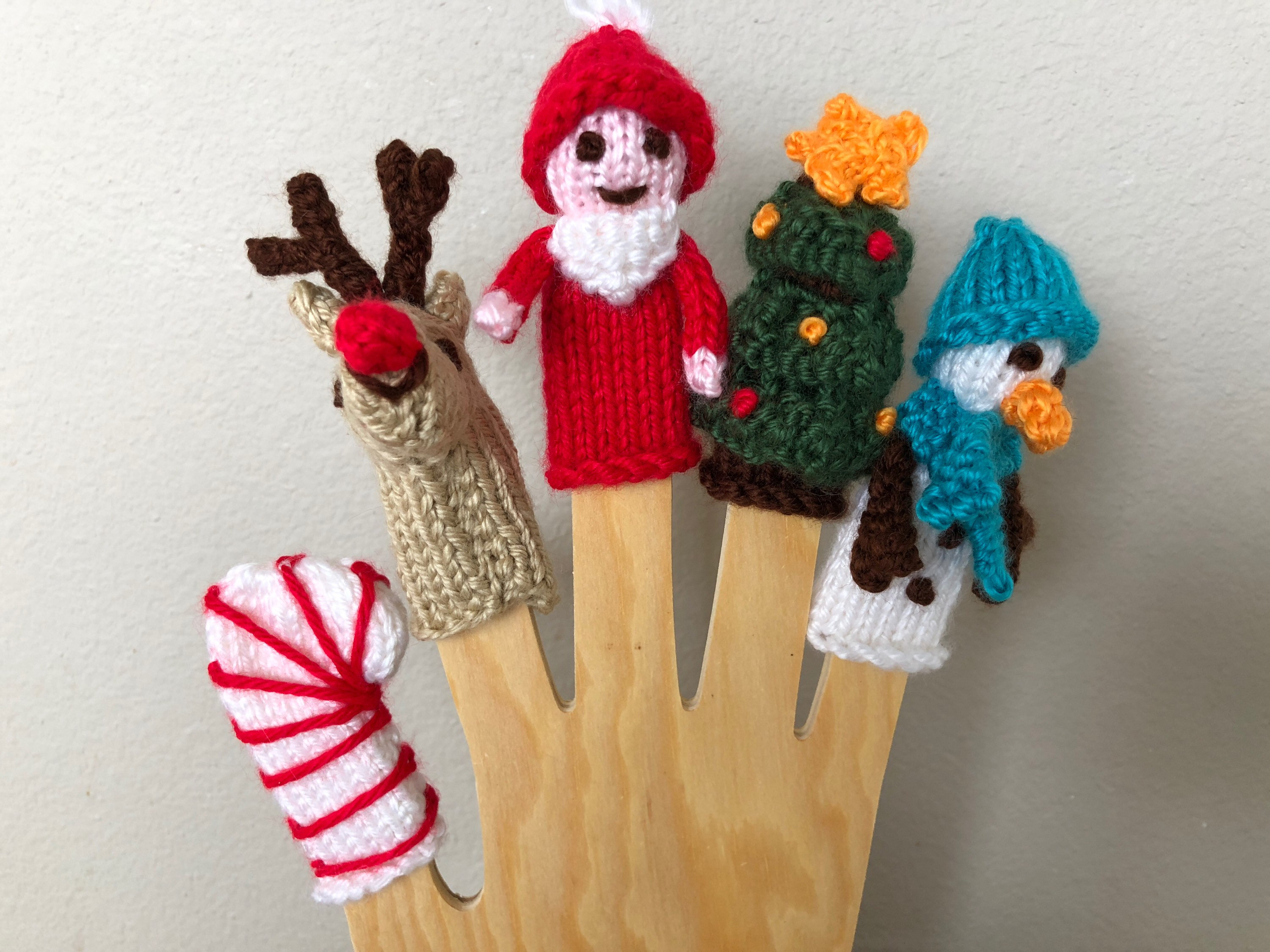 Finger Puppet Pattern - Christmas Puppets Pattern - Pattern to Knit ...
