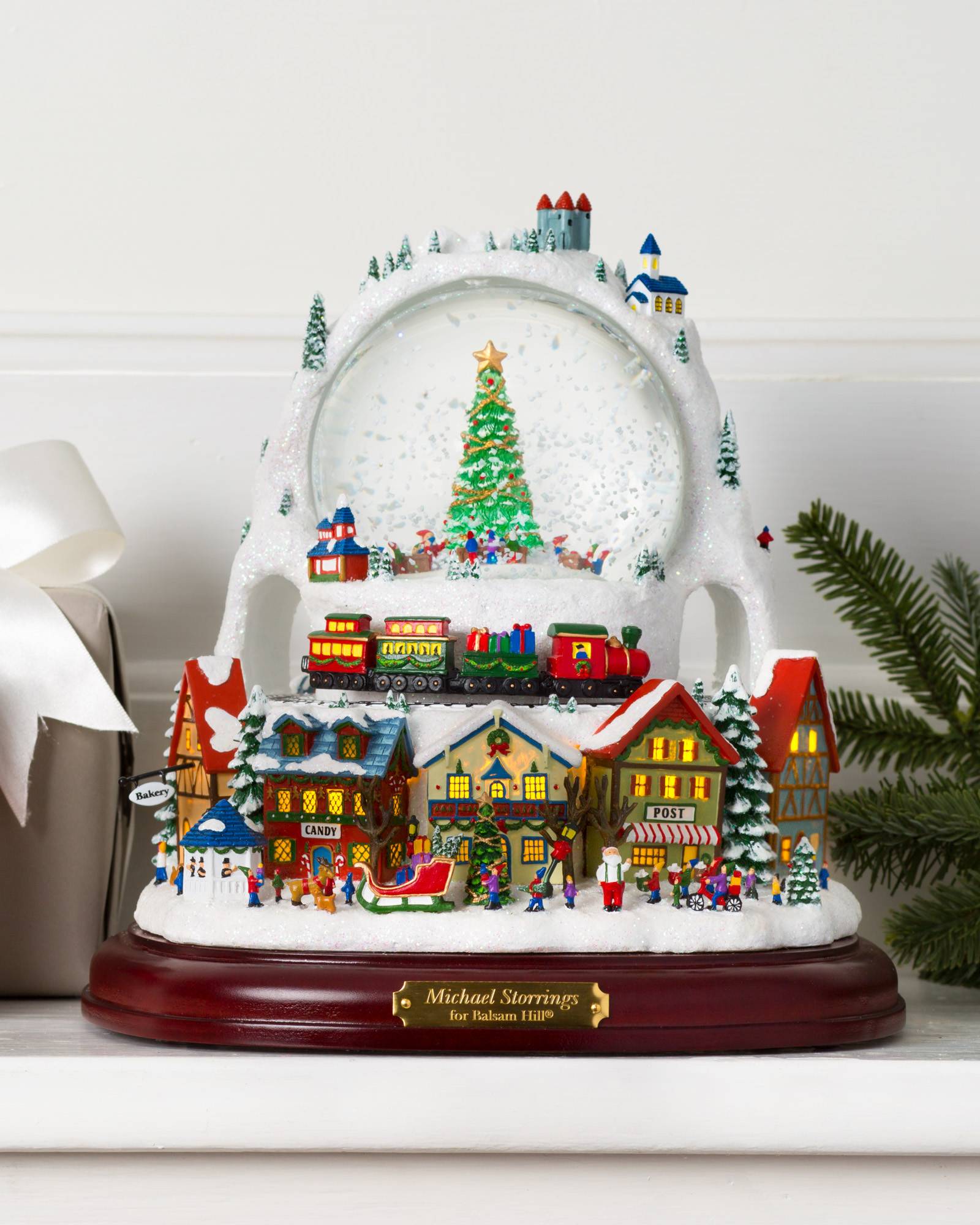 Michael Storrings Animated Winter Village Snow Globe | Balsam Hill