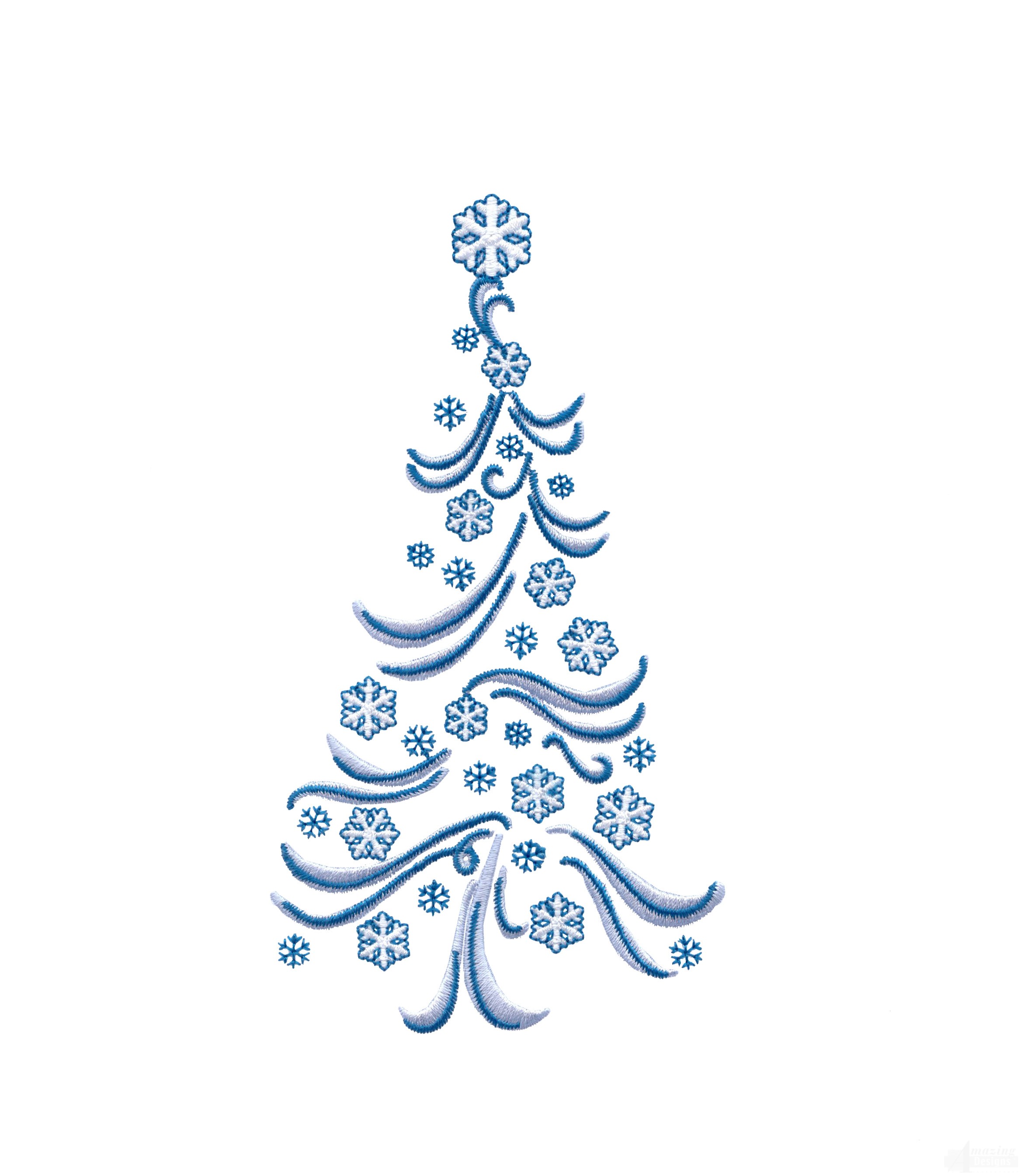 Snowflake Christmas Tree Embroidery Design
