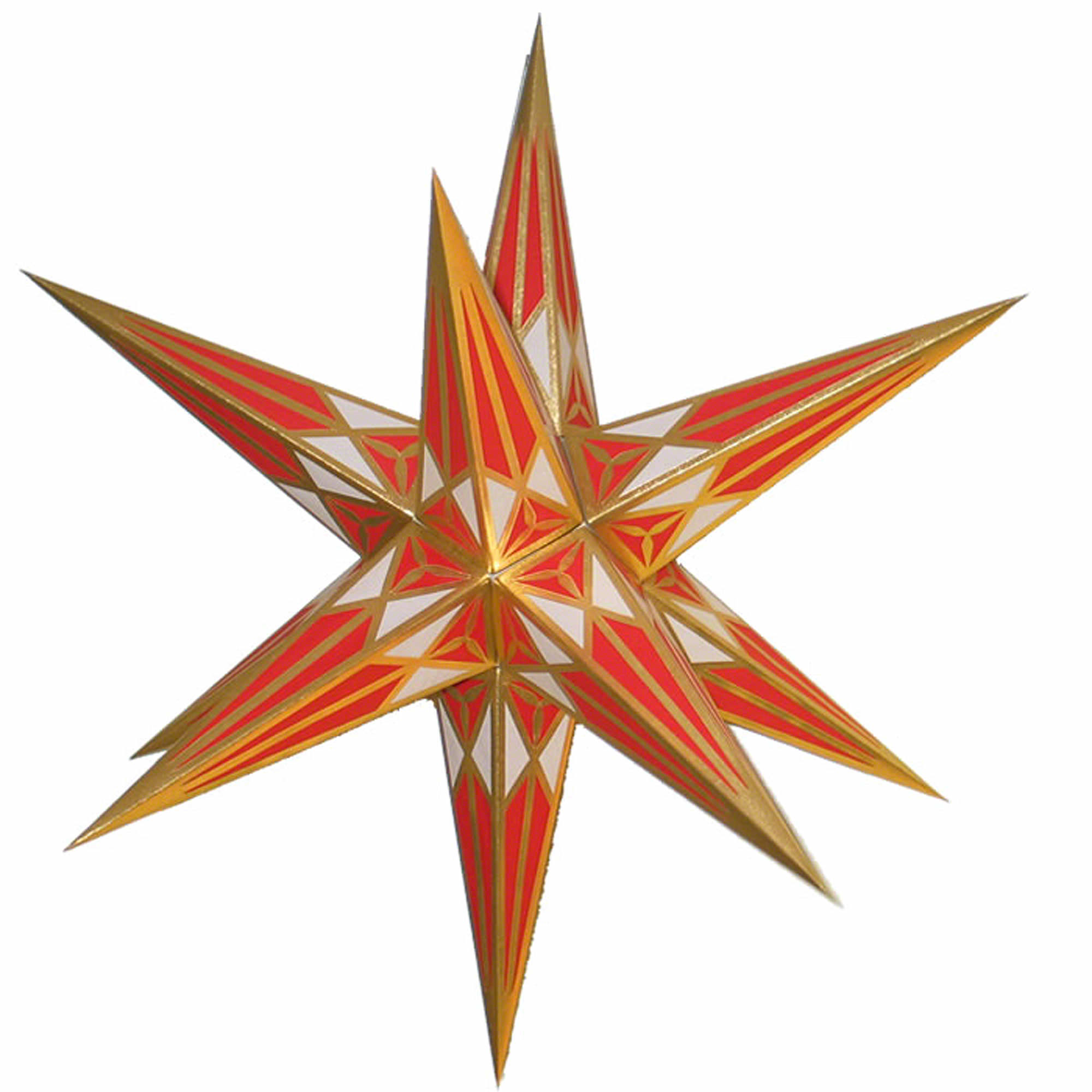 Hartenstein Christmas Star for Inside Use - White-Red with Gold (68 ...
