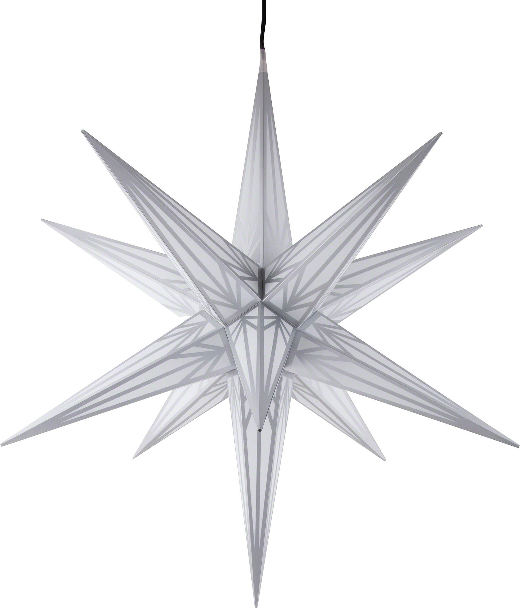 Hasslau Christmas Star for Inside and Outside Use White with Silver ...
