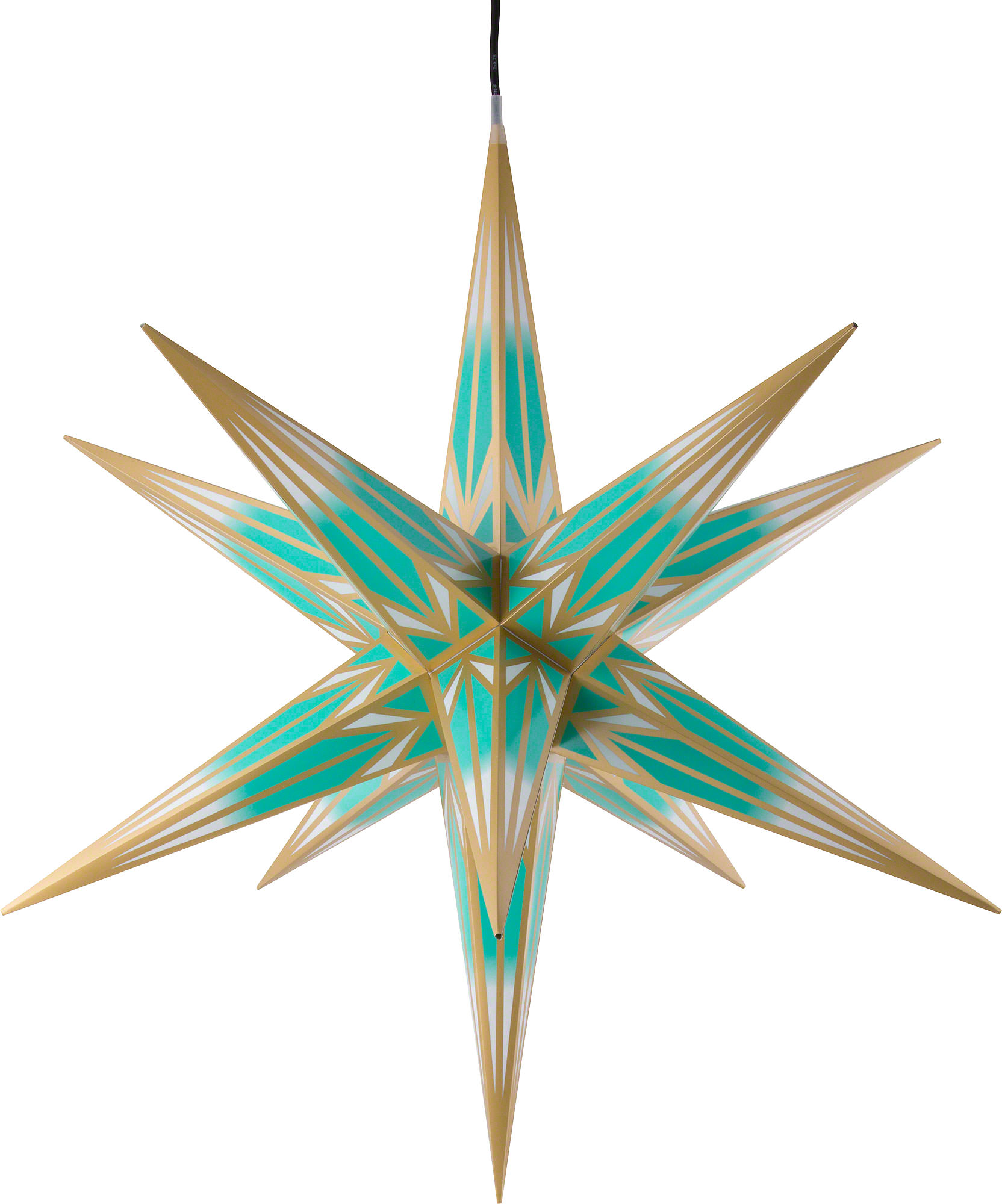 Hasslau Christmas Star for Inside and Outside Use Turquoise/White ...