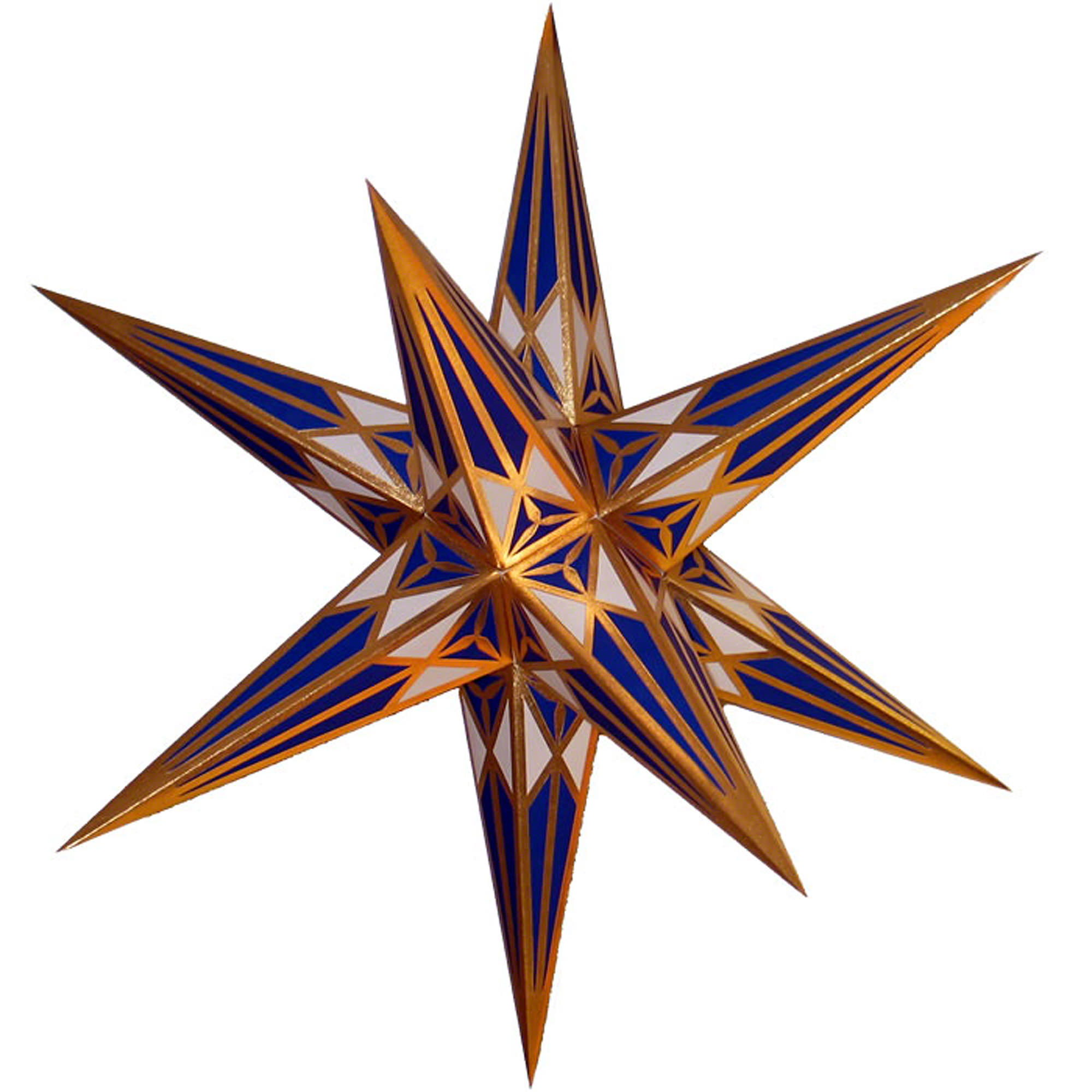 Hartenstein Christmas Star for Inside Use - White-Blue with Gold (68 ...