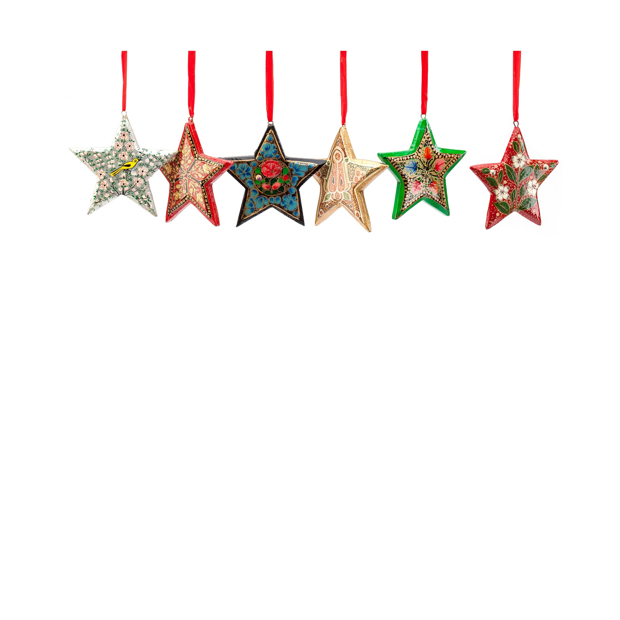 Kerala Christmas Star Decoration Set, Hand-painted design
