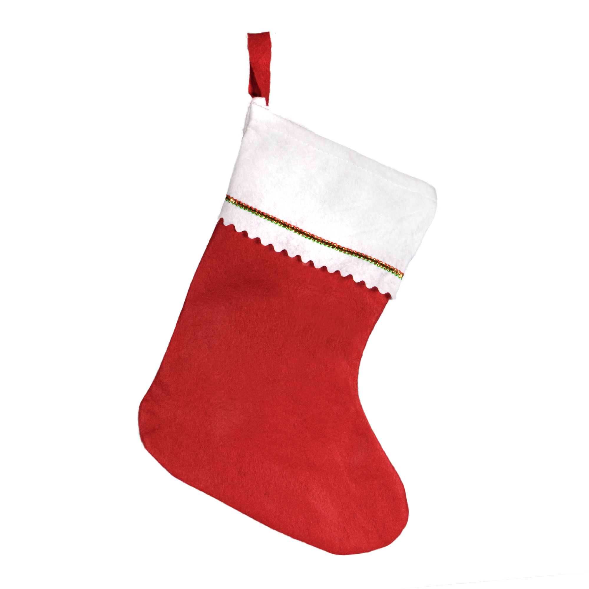 Red Felt Christmas Stockings - 12 Pack