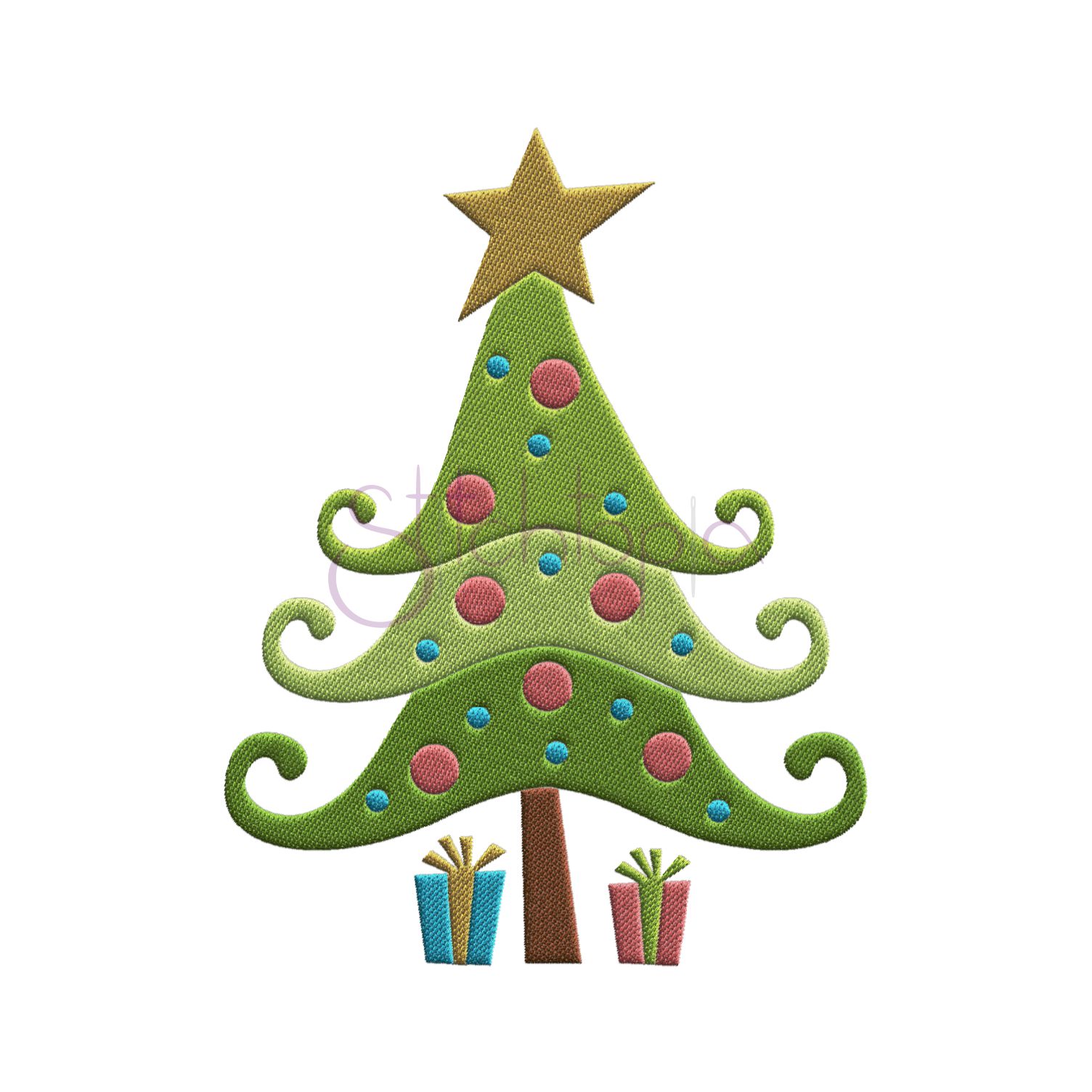 Christmas Tree Embroidery Design - Whimsical | Stitchtopia