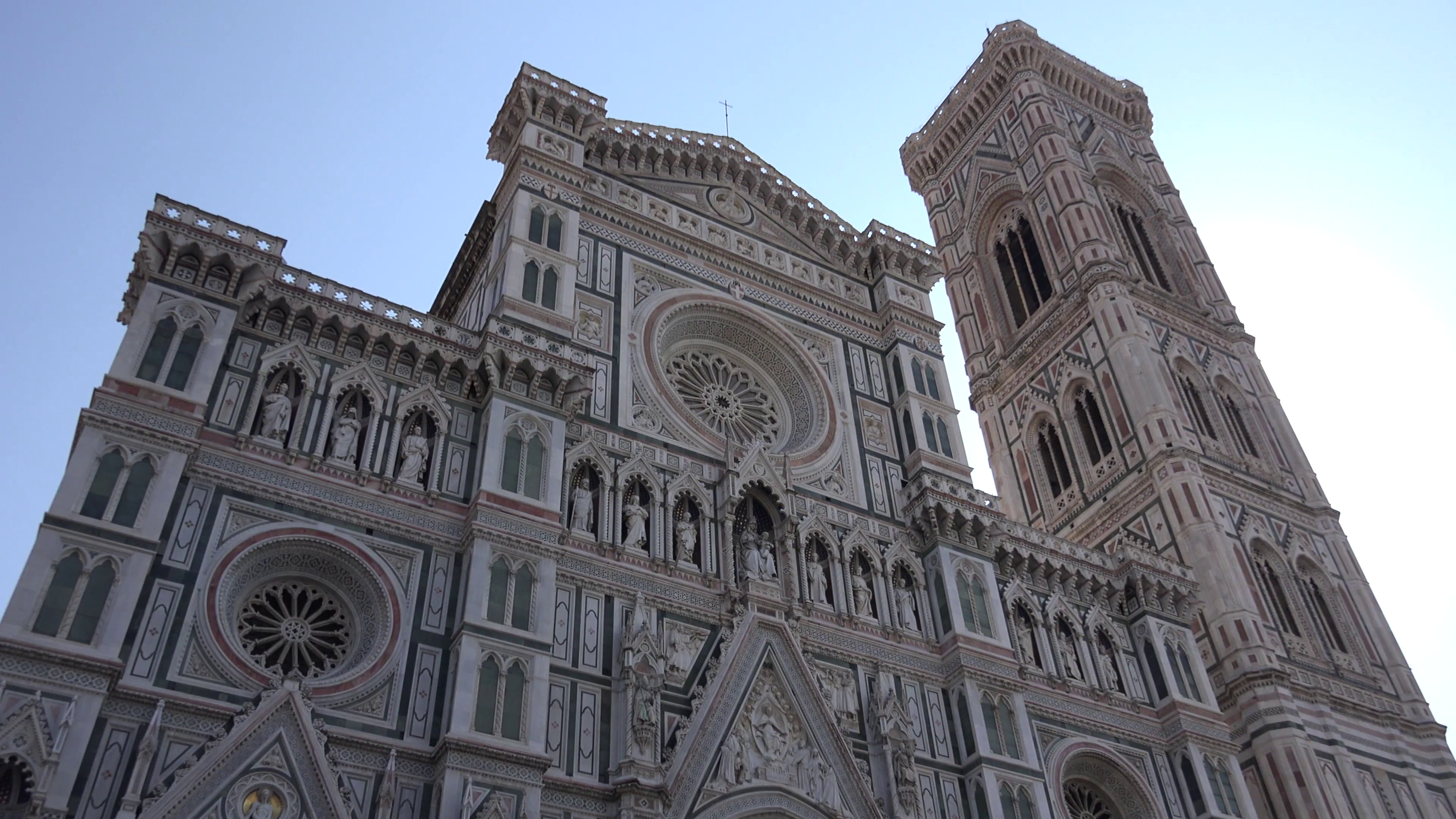 ULTRA HD 4K Closeup Florence cathedral famous Duomo old church ...