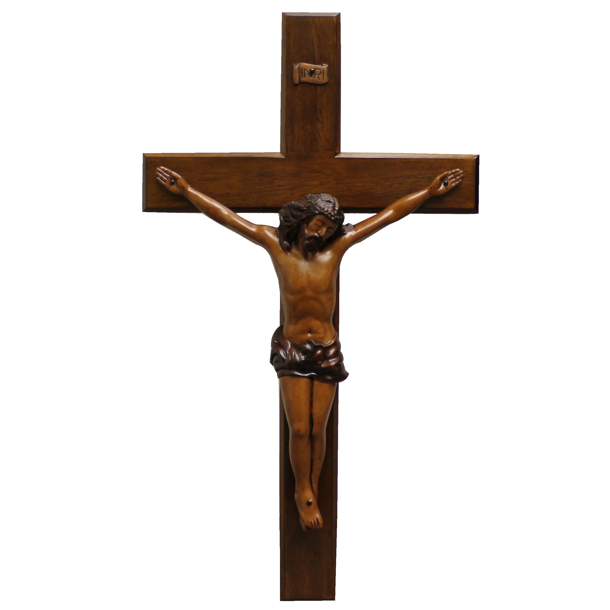 Beveled Mahogany Wall Crucifix 24” | The Catholic Company
