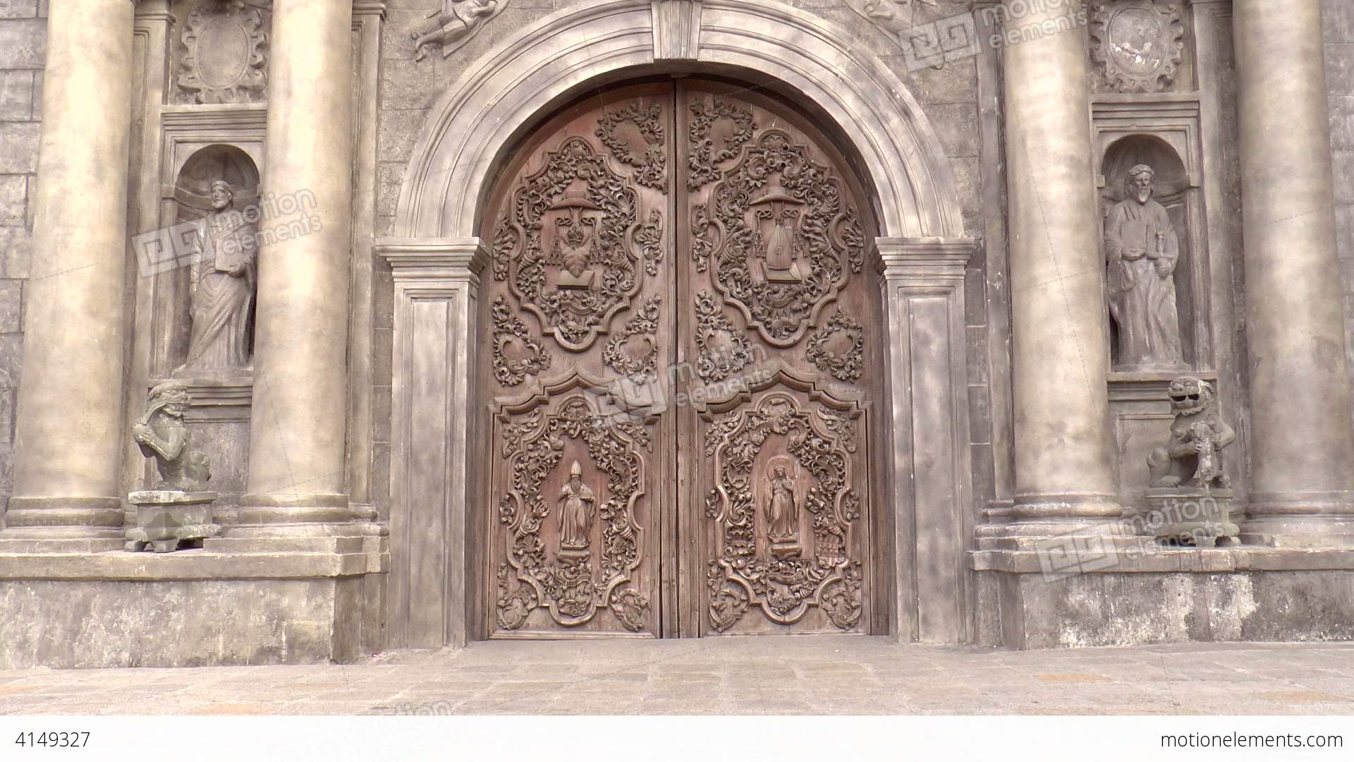 San Agustin Church Door Stock video footage | 4149327