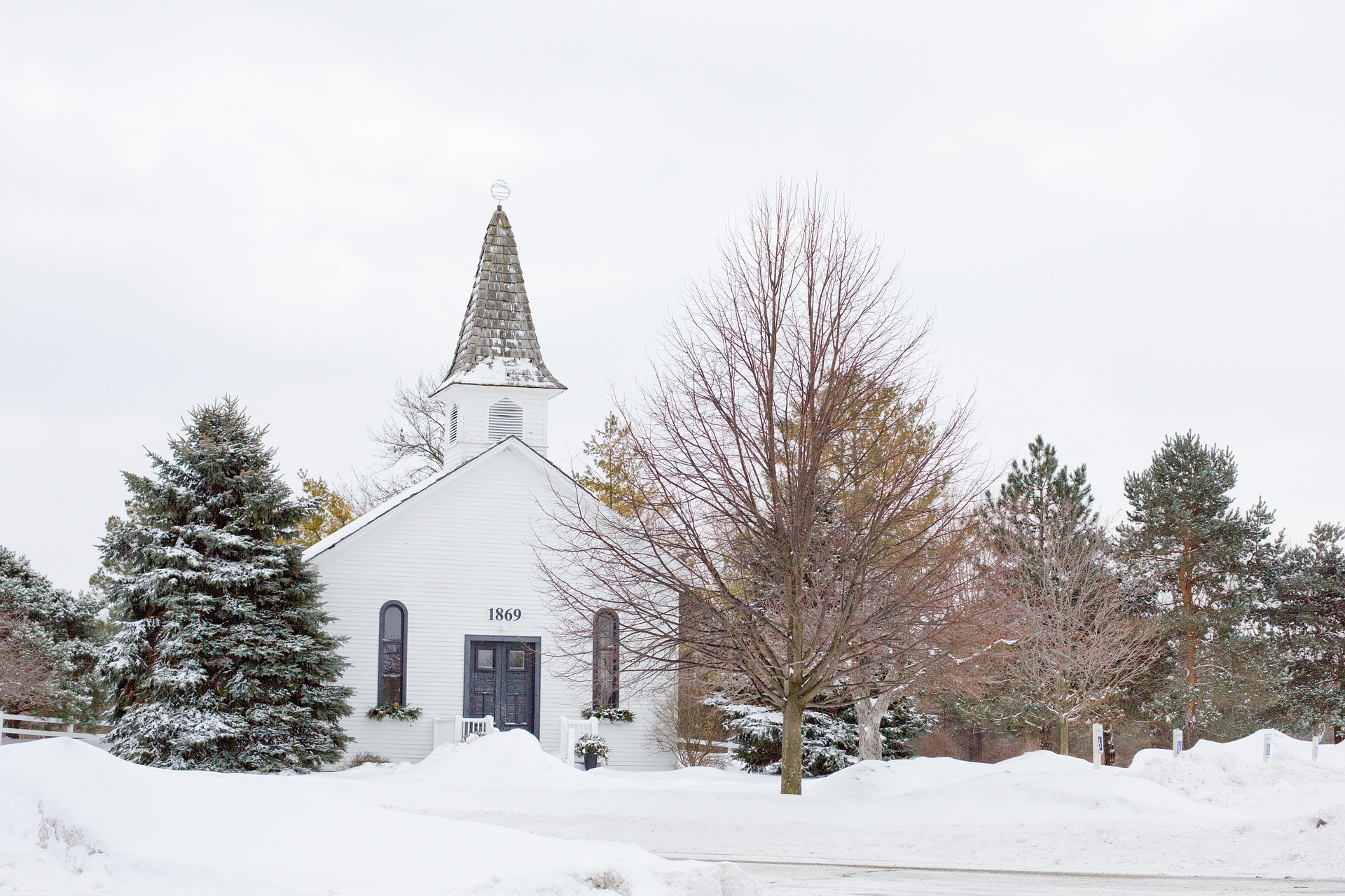 Church in winter photo