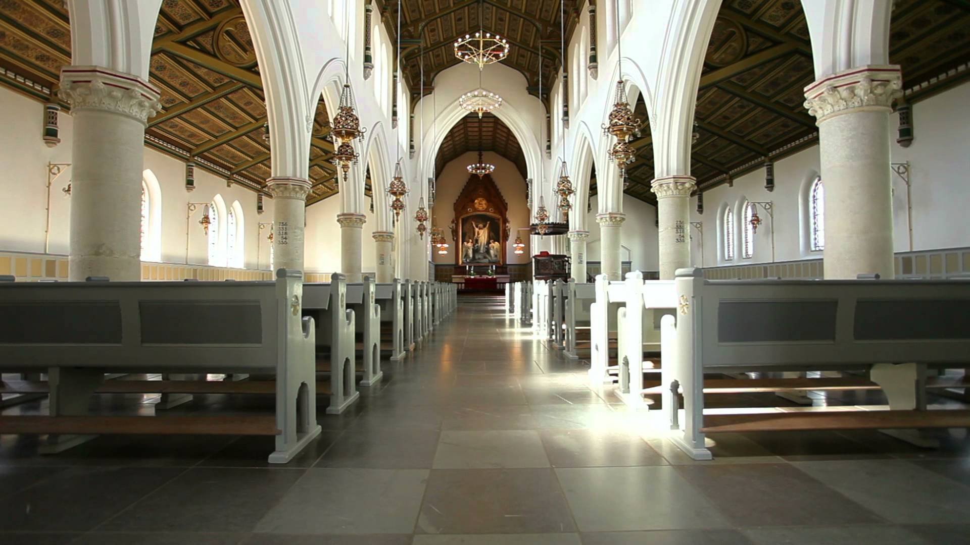 Tracking shot of a church interior in Copenhagen, Denmark - YouTube