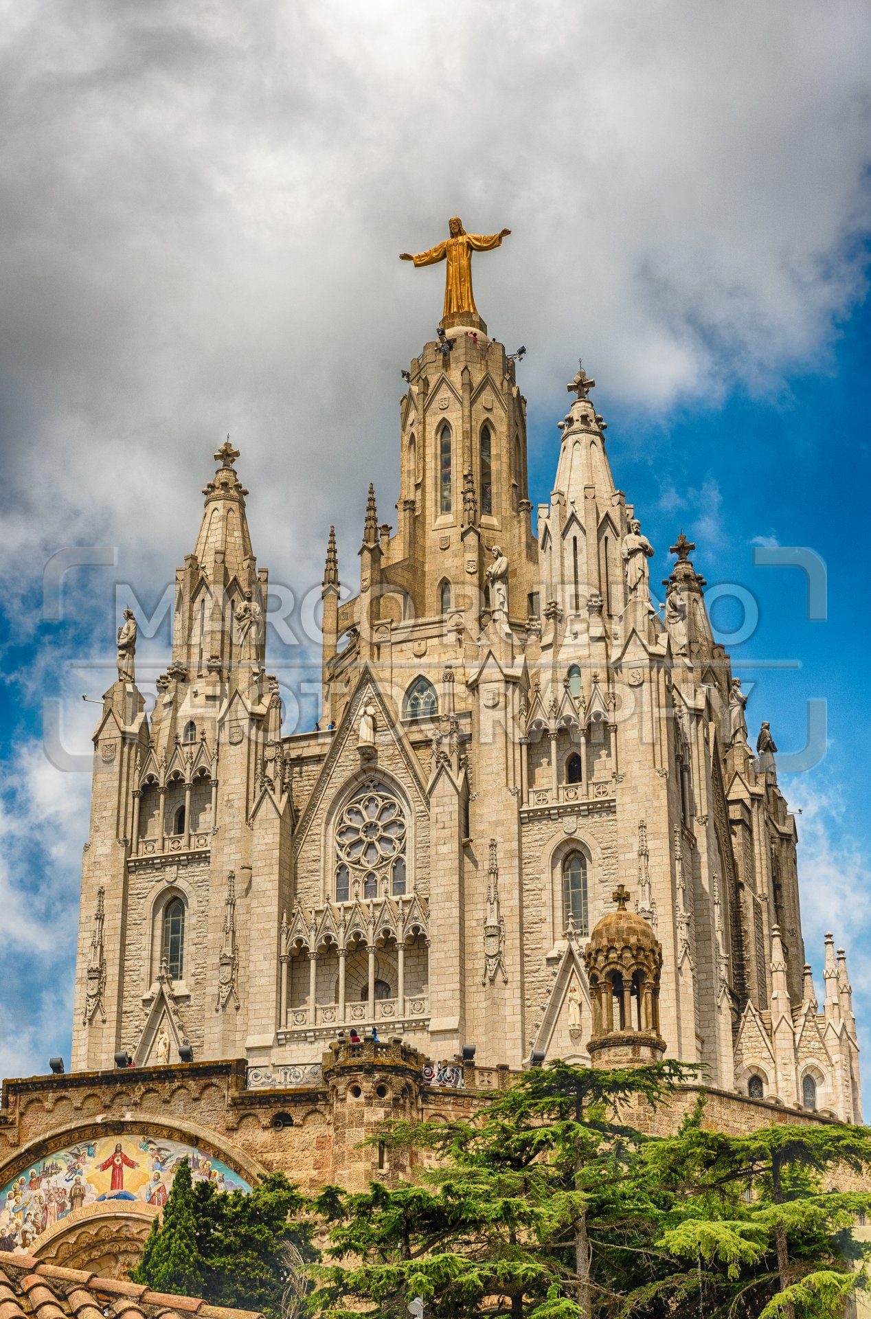 Church of the Sacred Heart, Tibidabo mountain, Barcelona, Catalonia ...