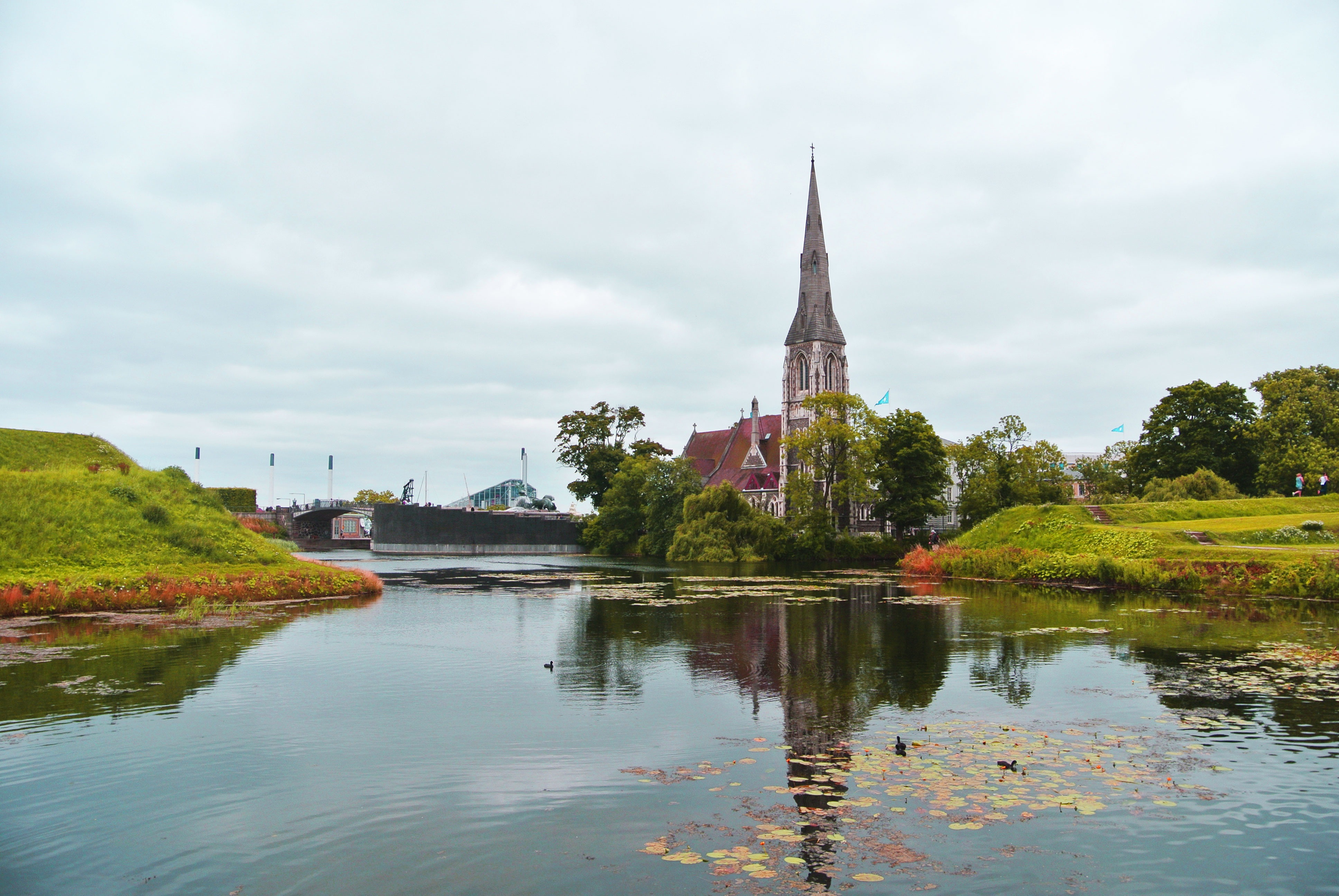 Free Images : lake, river, pond, reflection, tower, church, tourism ...