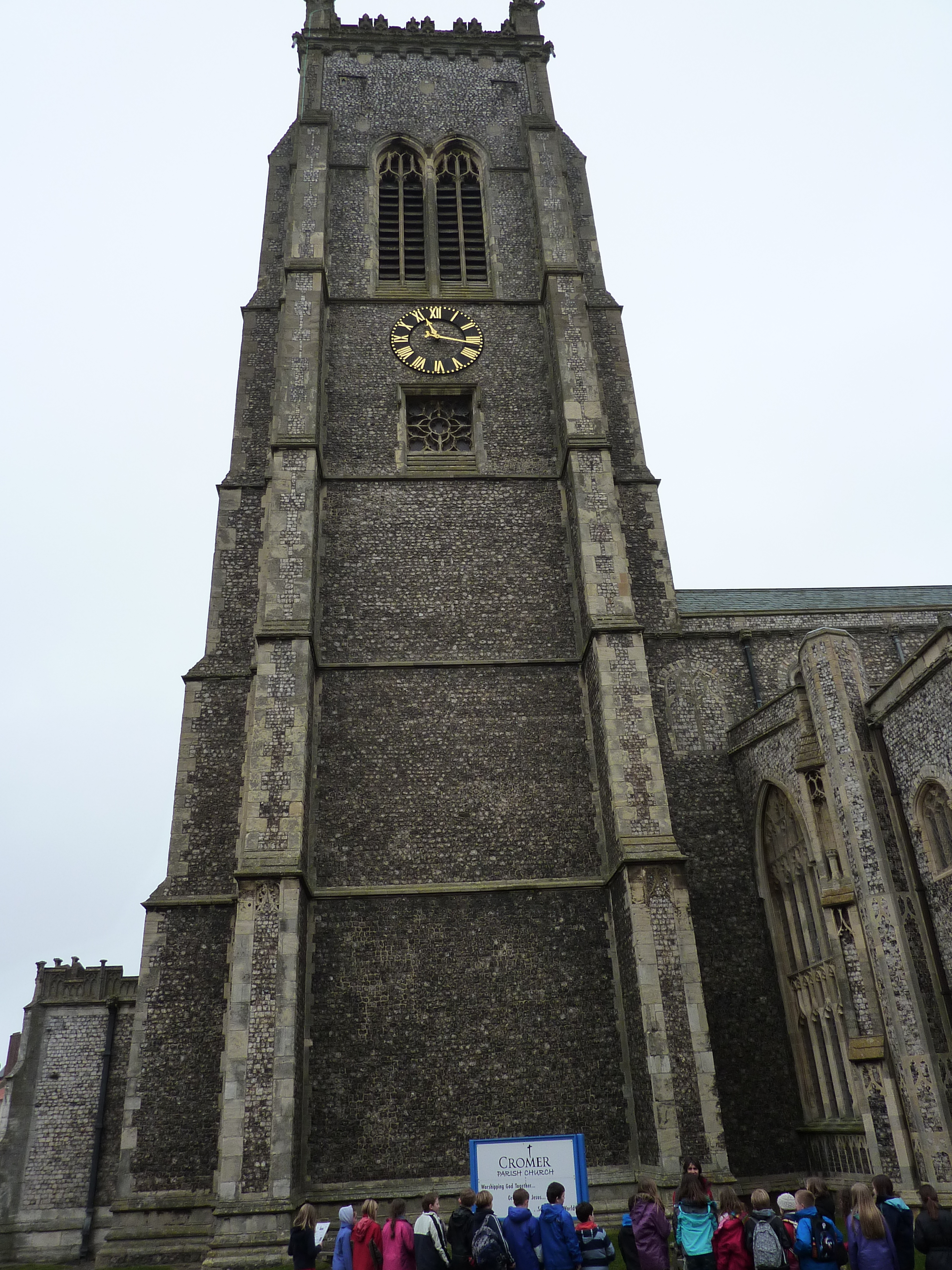 Tuesday Evening (photos of Cromer church with us in front and the ...