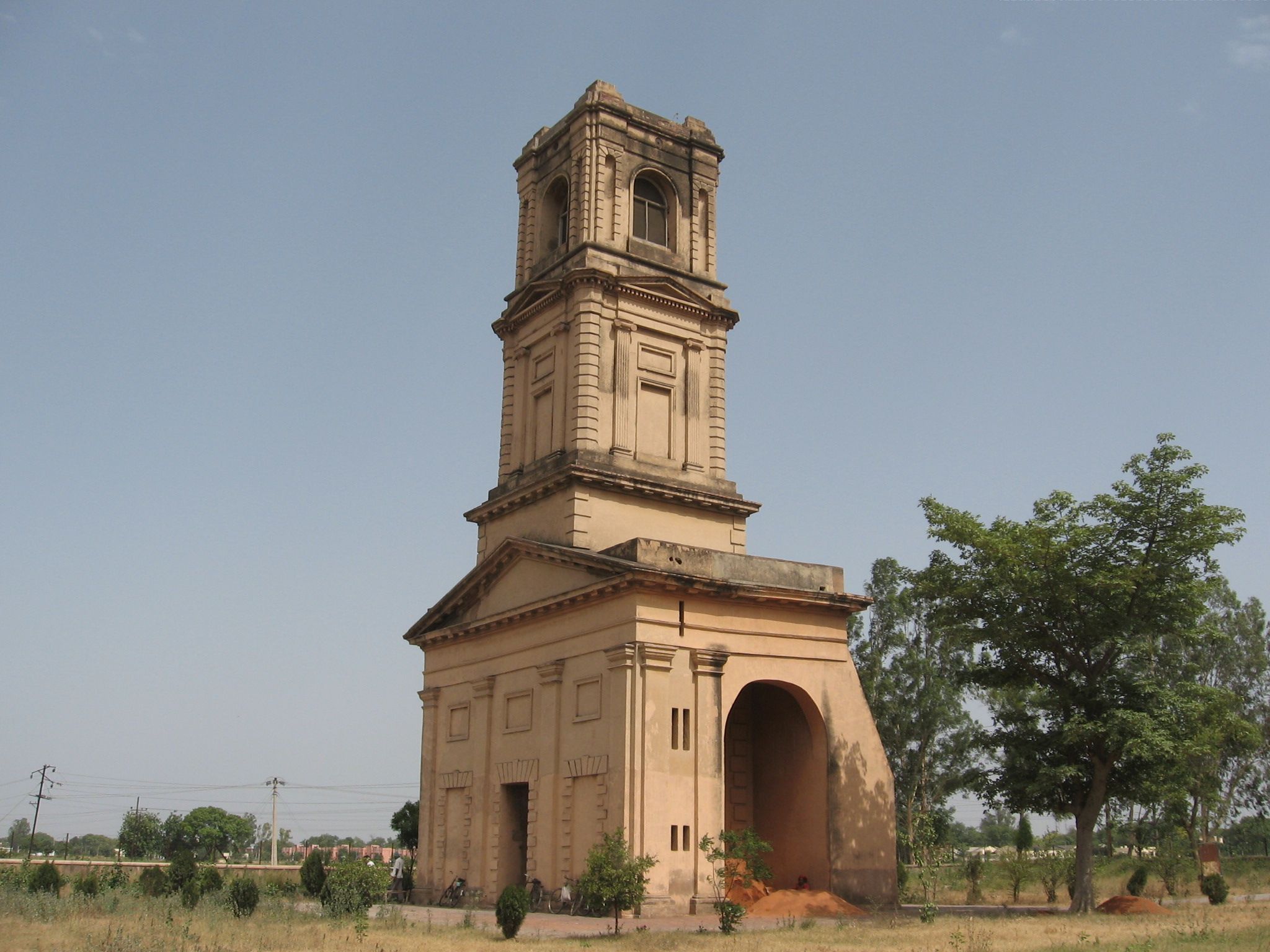 This tower was once part of a cantonment church at Karnal, Haryana ...