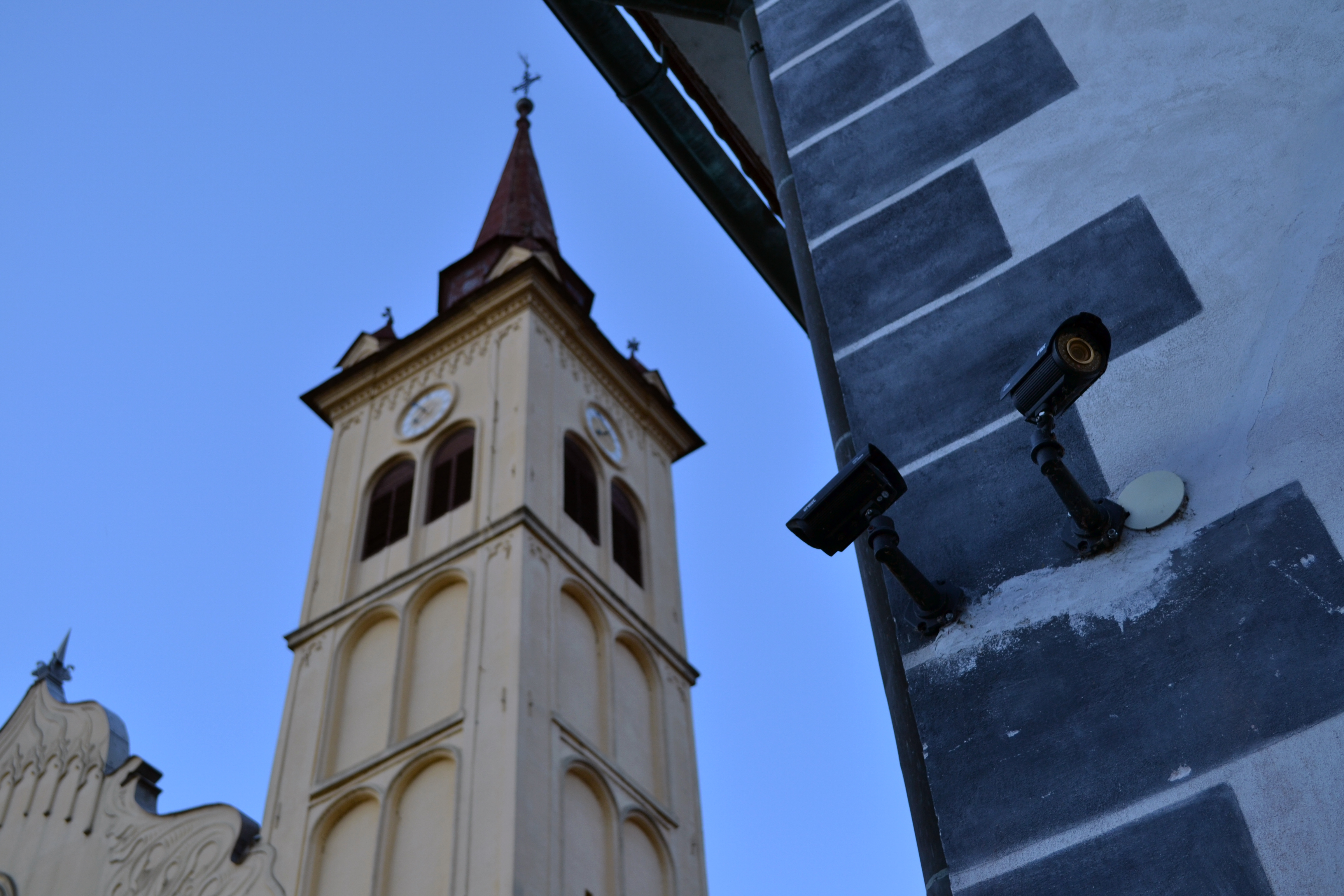 Church with a surveillance camera photo
