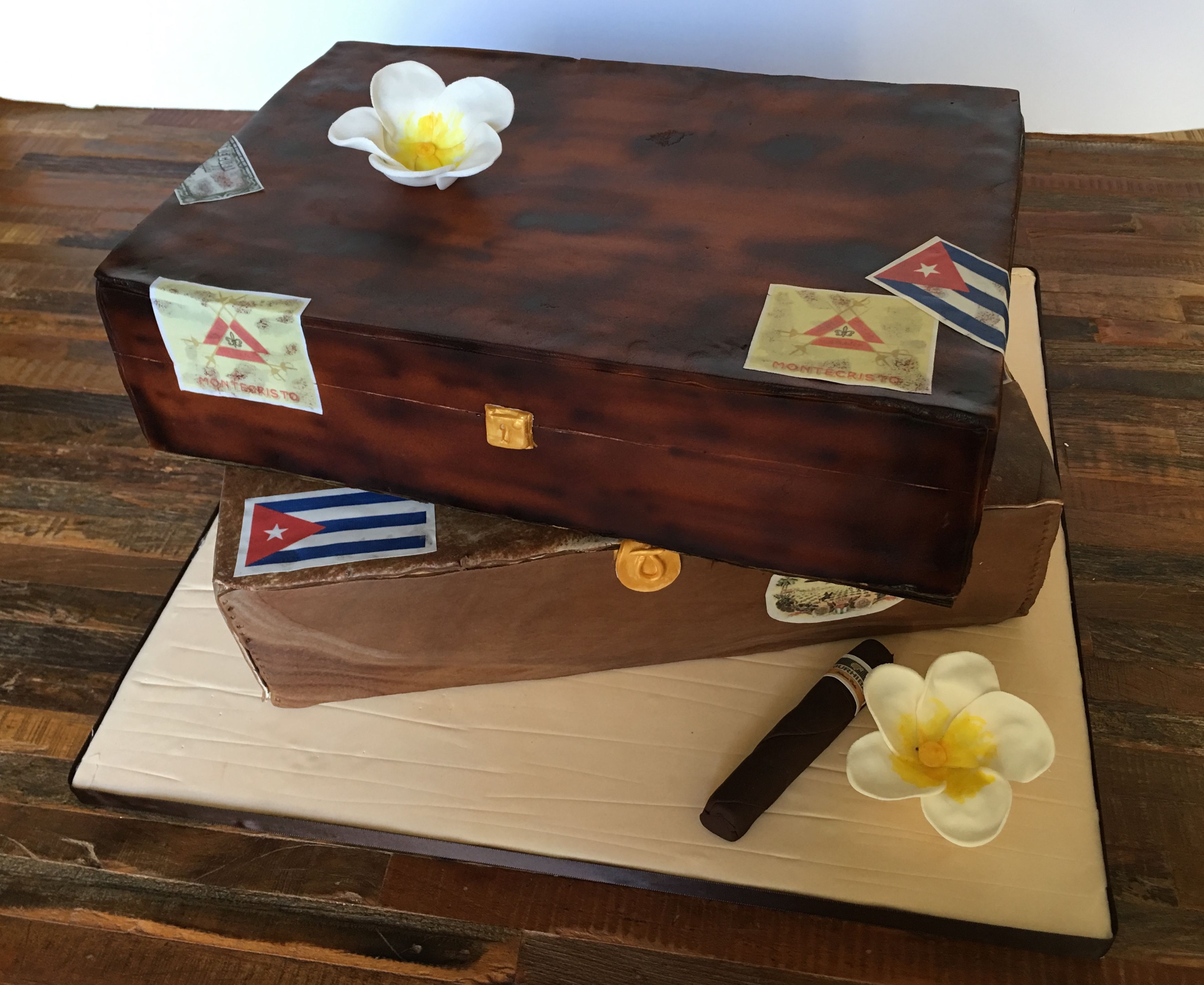 Stacked Cuban cigar box birthday cake. | My Confectionary Home Cakes ...