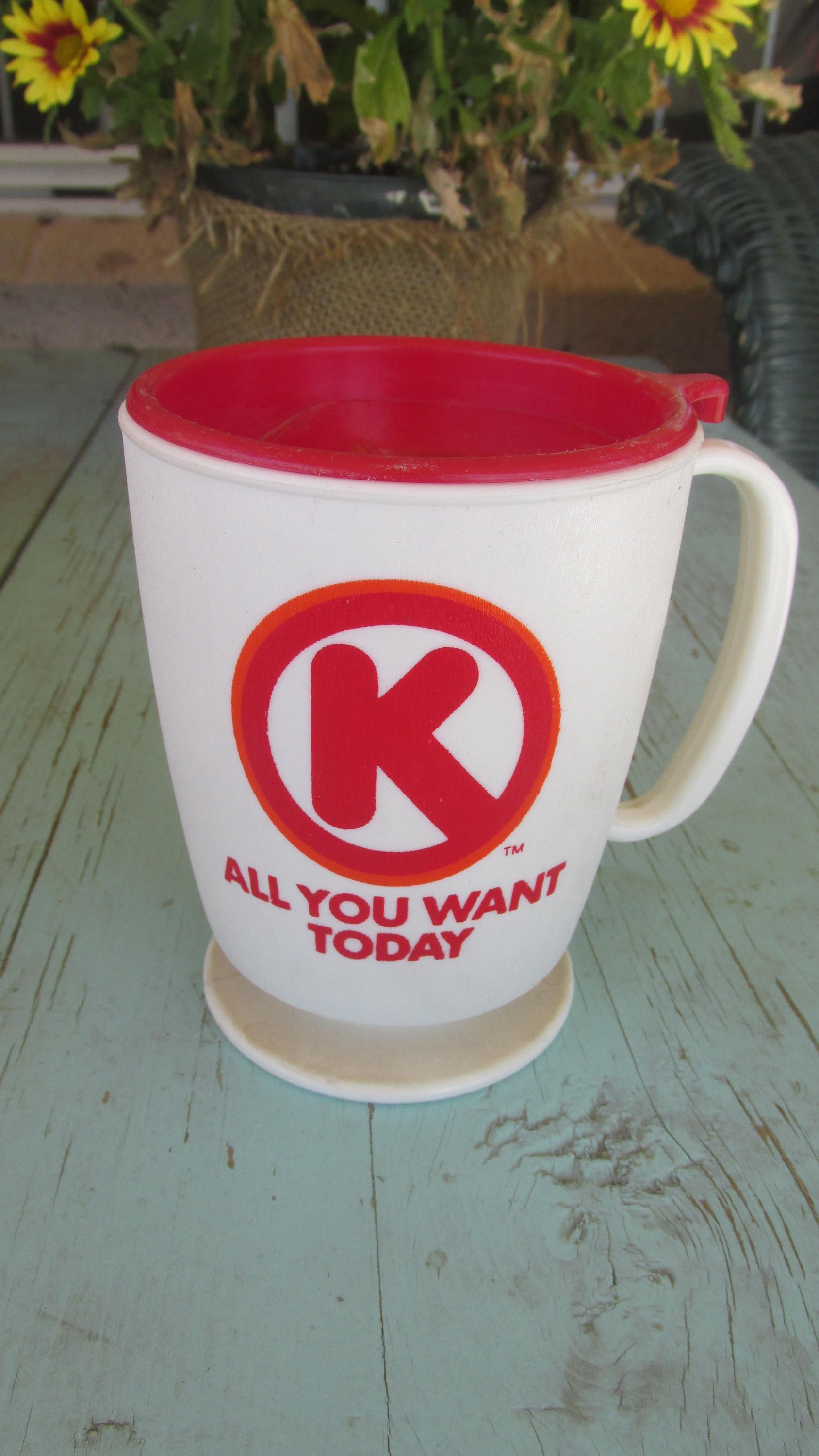 1980's Circle K Insulated Plastic Cup Mug With Lid and Handle, Red ...