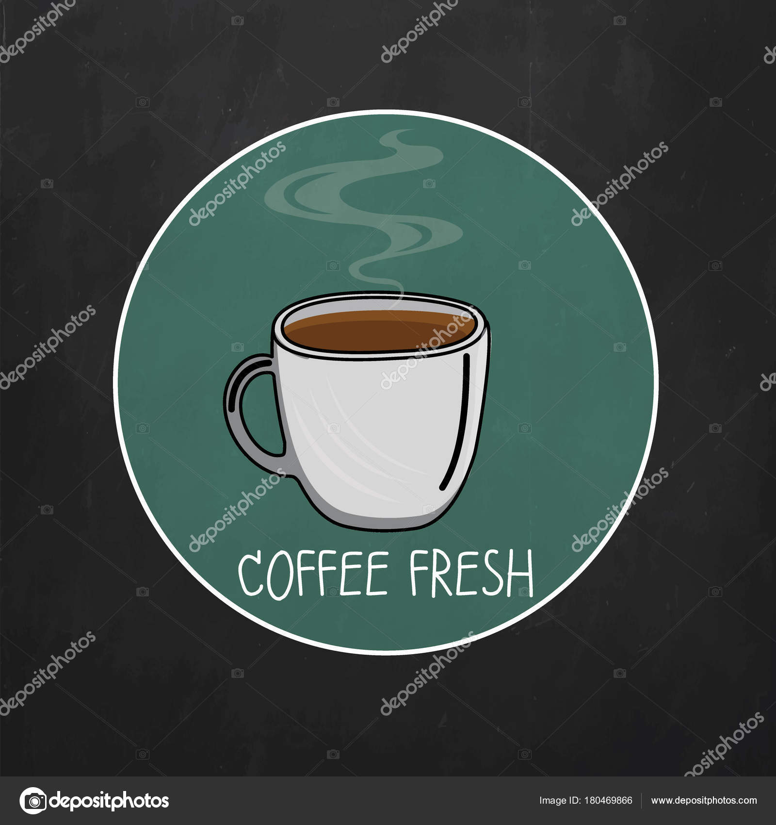Vector of coffee cups logo in green circle. — Stock Vector ...