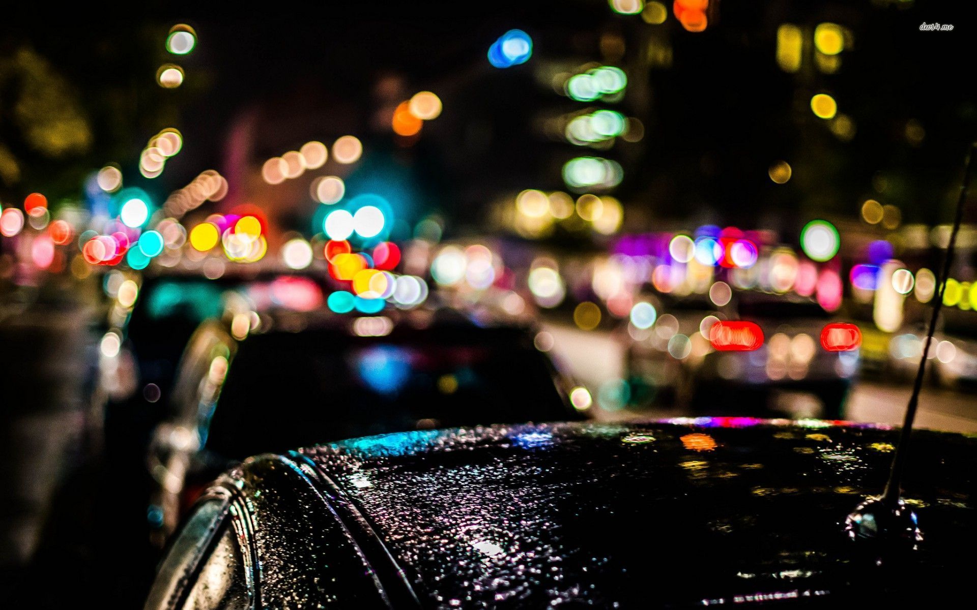 Blurred city lights over the cars wallpaper - Photography wallpapers ...