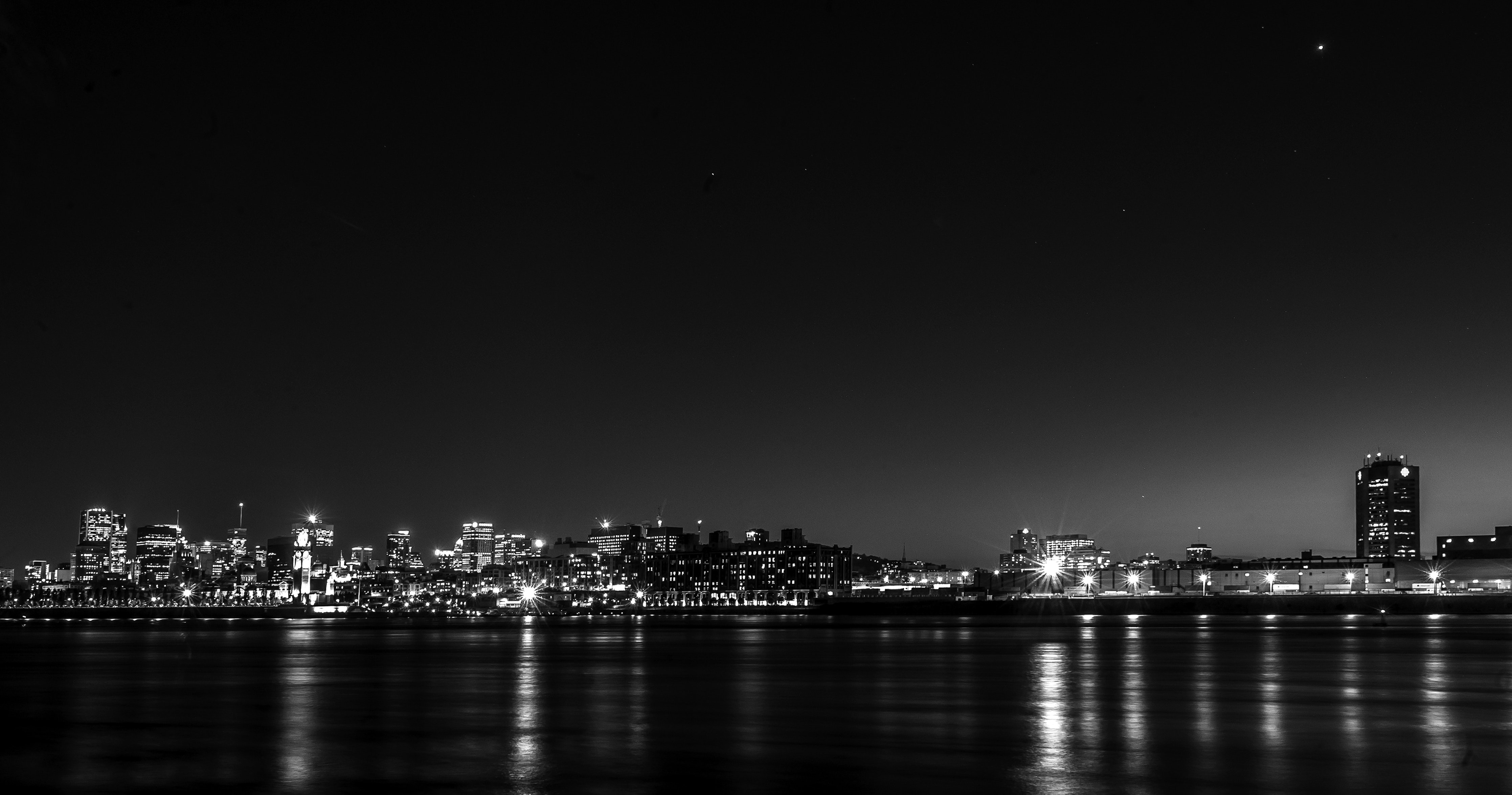 City lit up at night photo