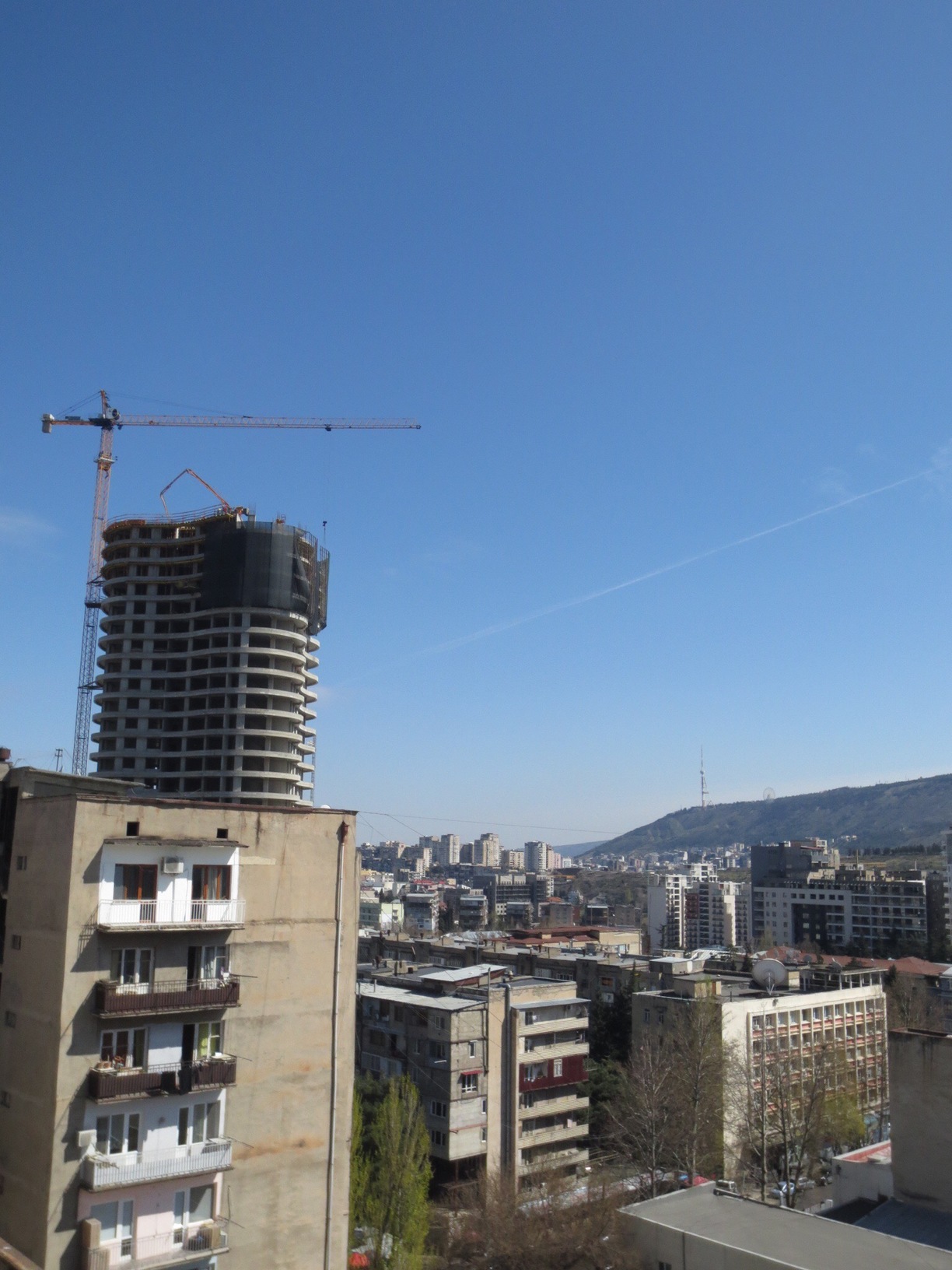 Delisi, Tbilisi, Georgia - Tbilisi city scene - construction crane...