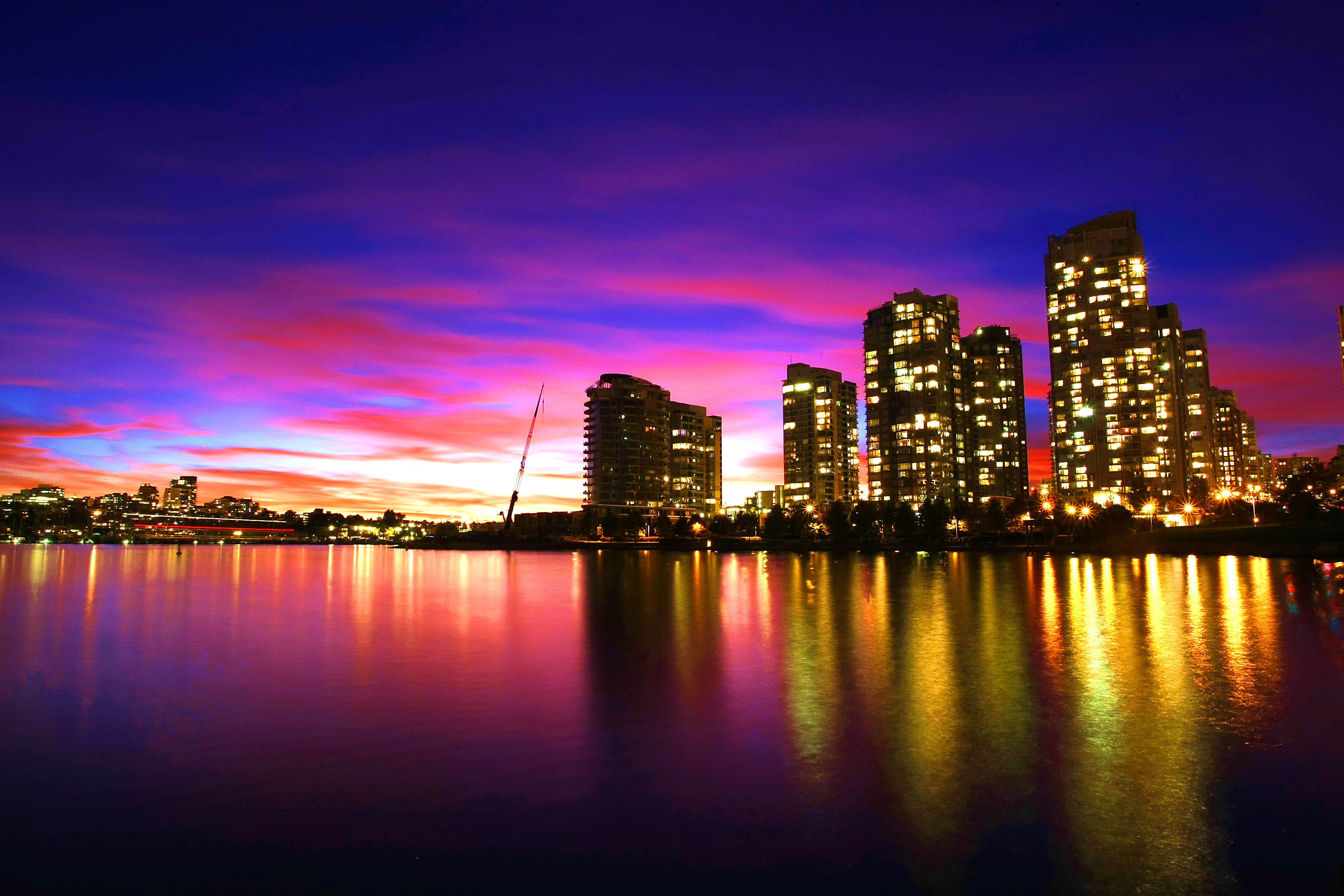 Free photo: City skyline at sunset - Buildings, Canada, City - Free